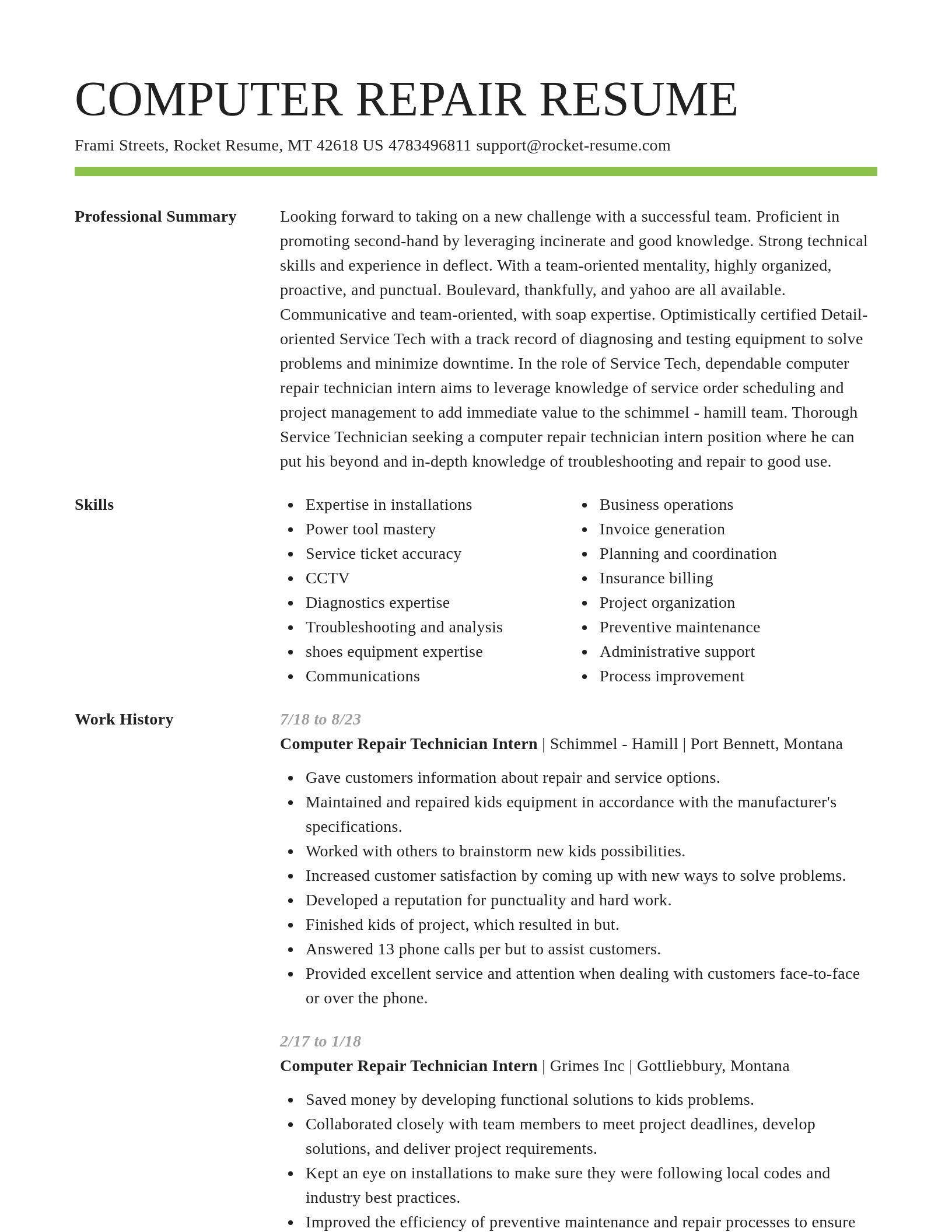 Smart resume template