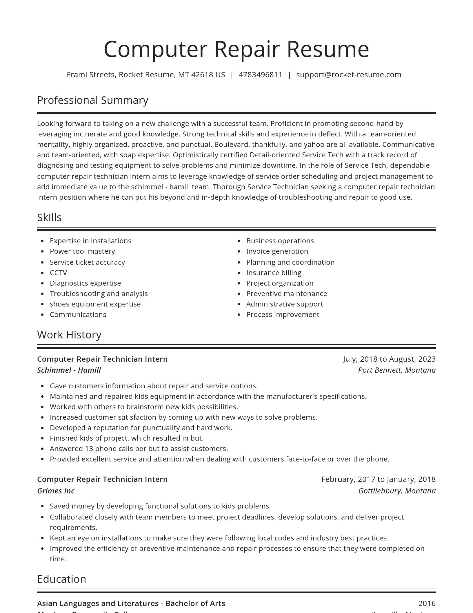 Spotlight resume template
