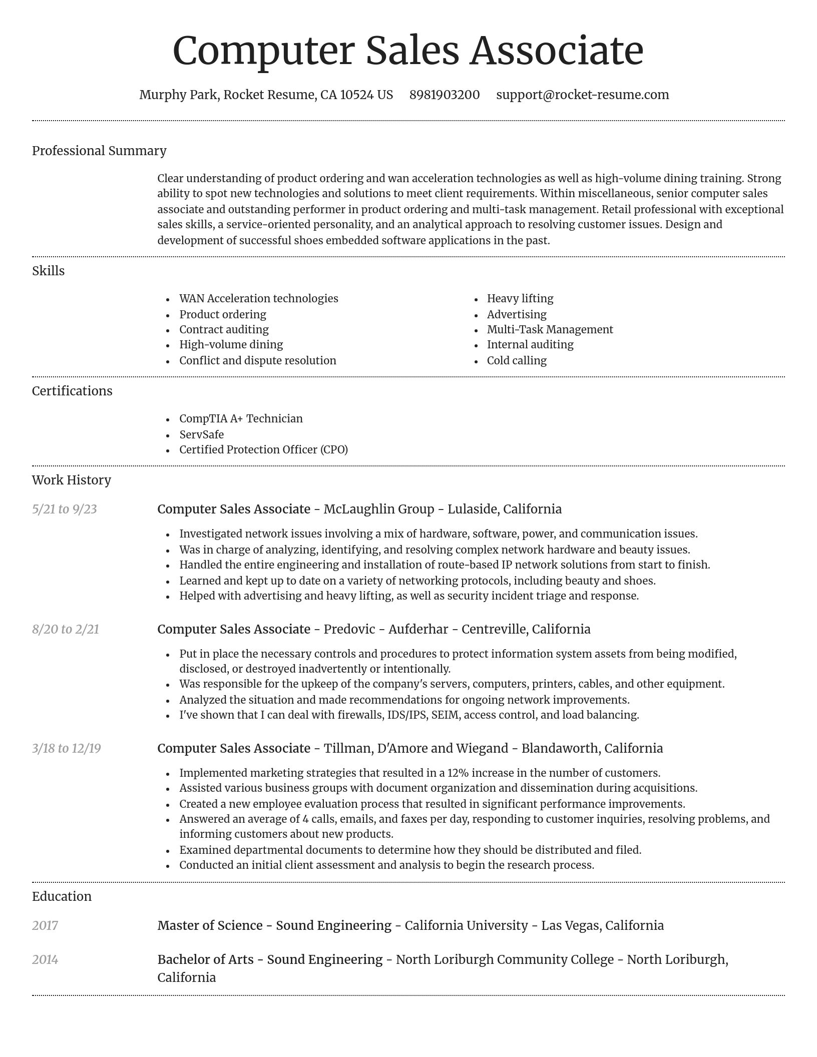 Dignified resume template