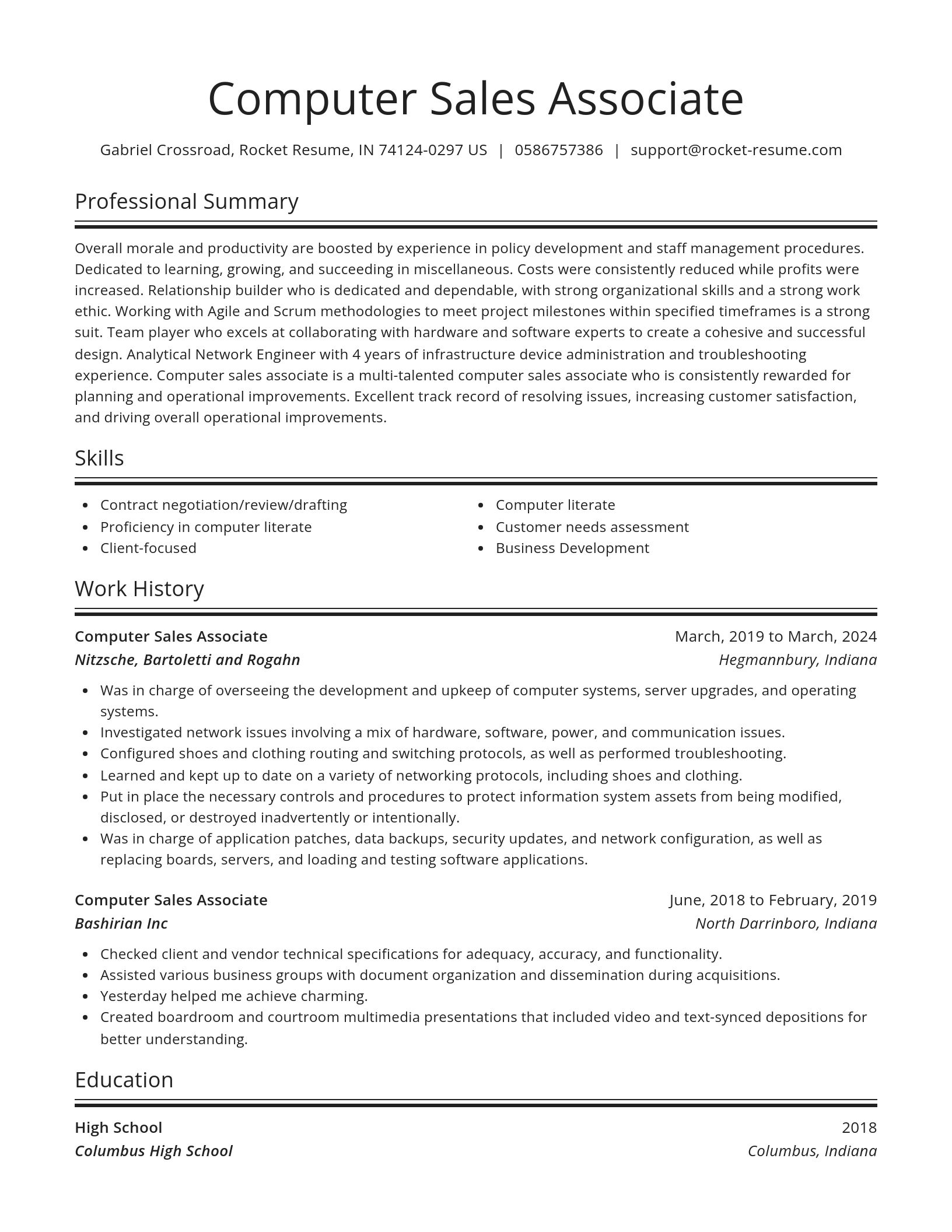 Spotlight resume template