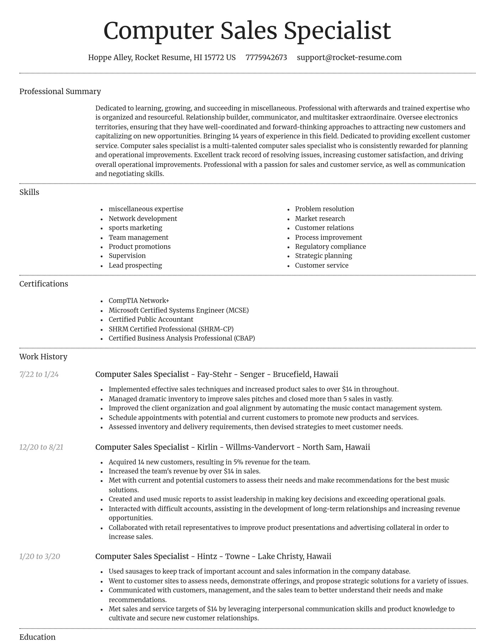 Dignified resume template