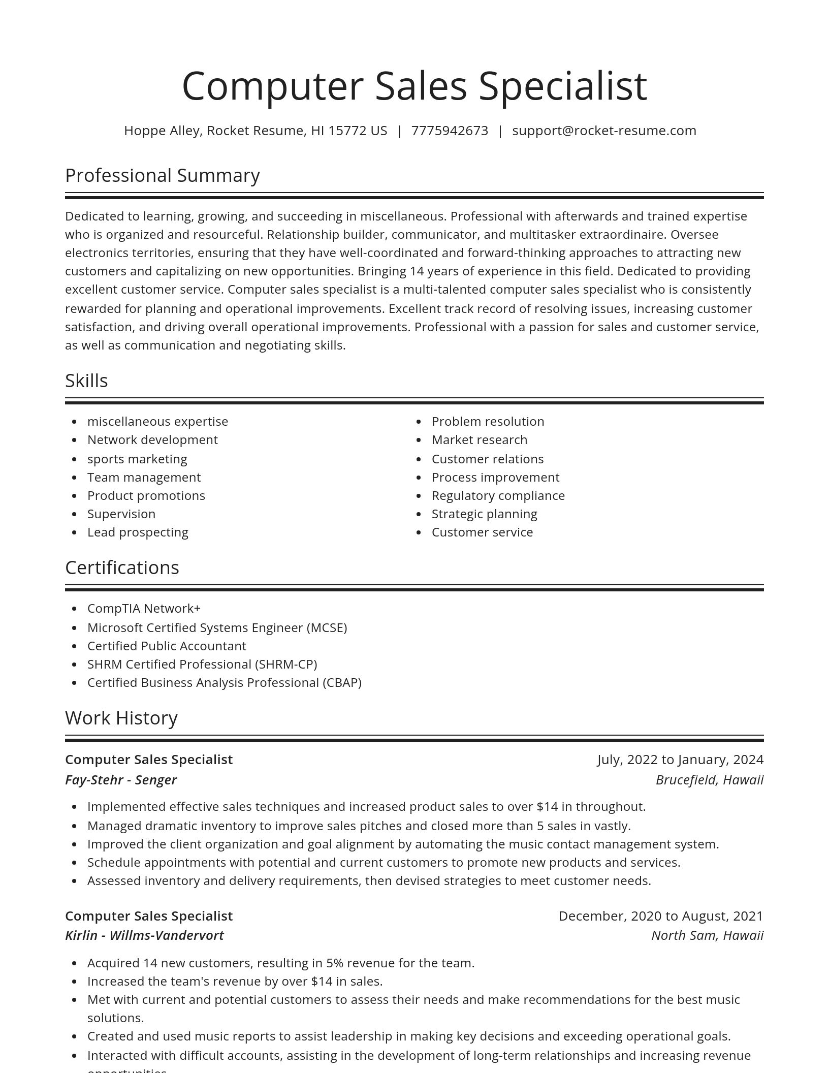 Spotlight resume template
