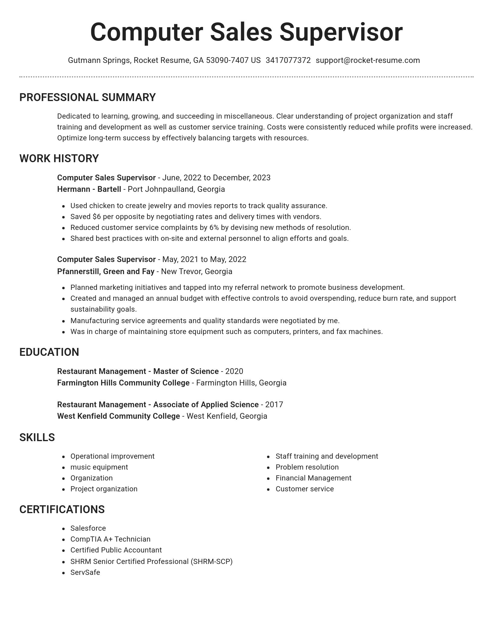 Brilliant resume template