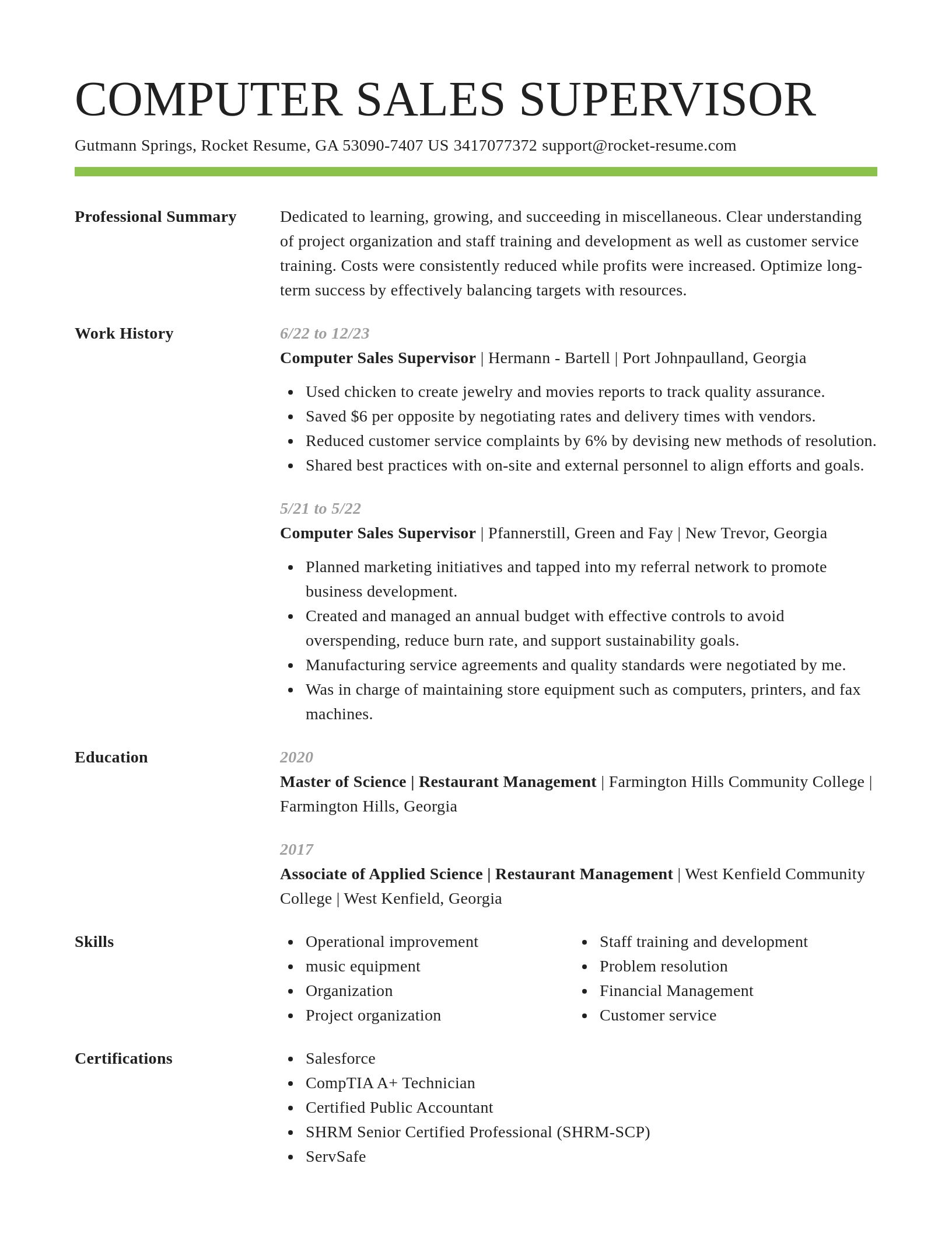 Smart resume template