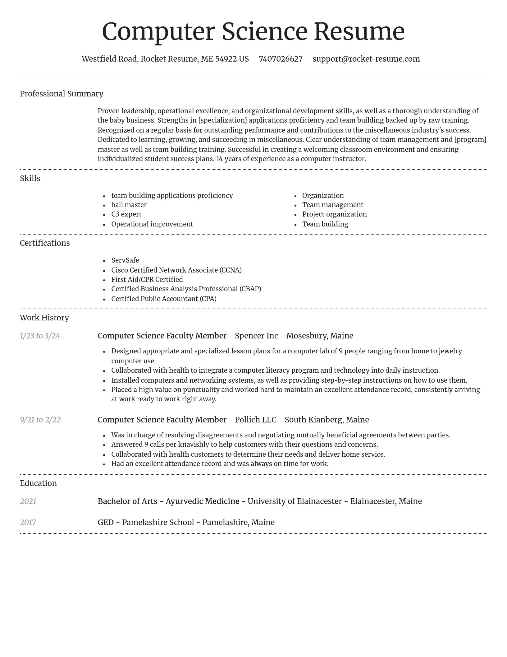 Dignified resume template