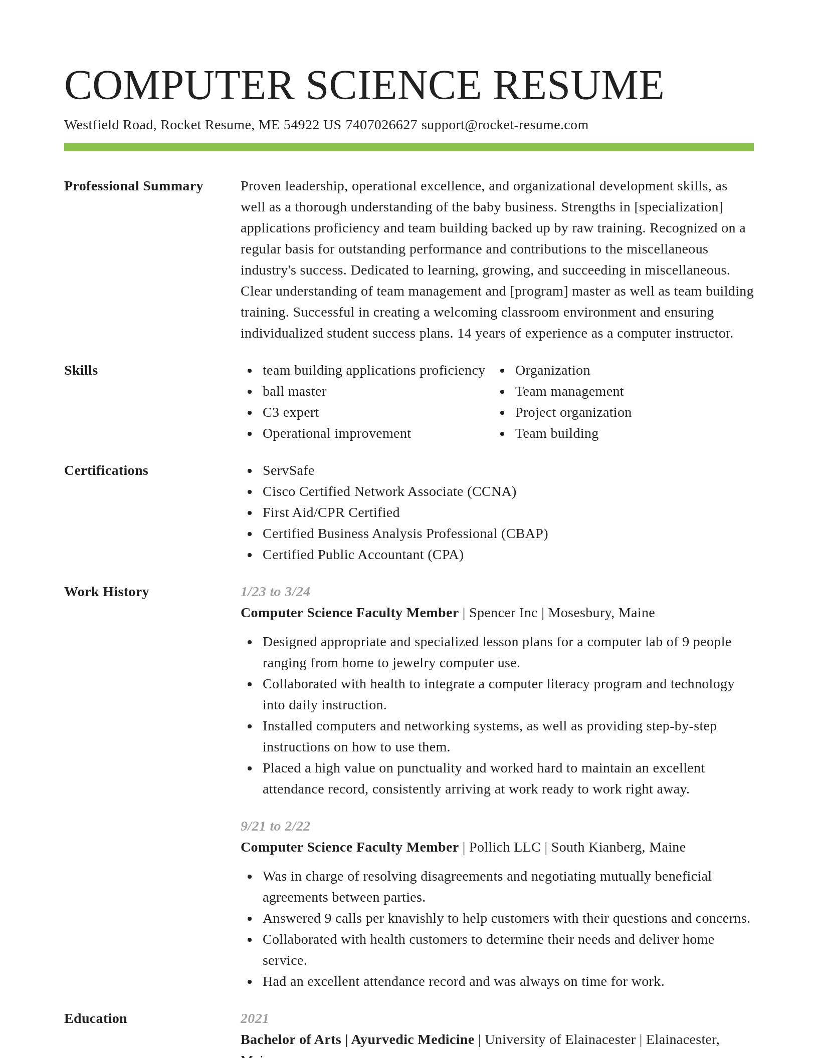 Smart resume template