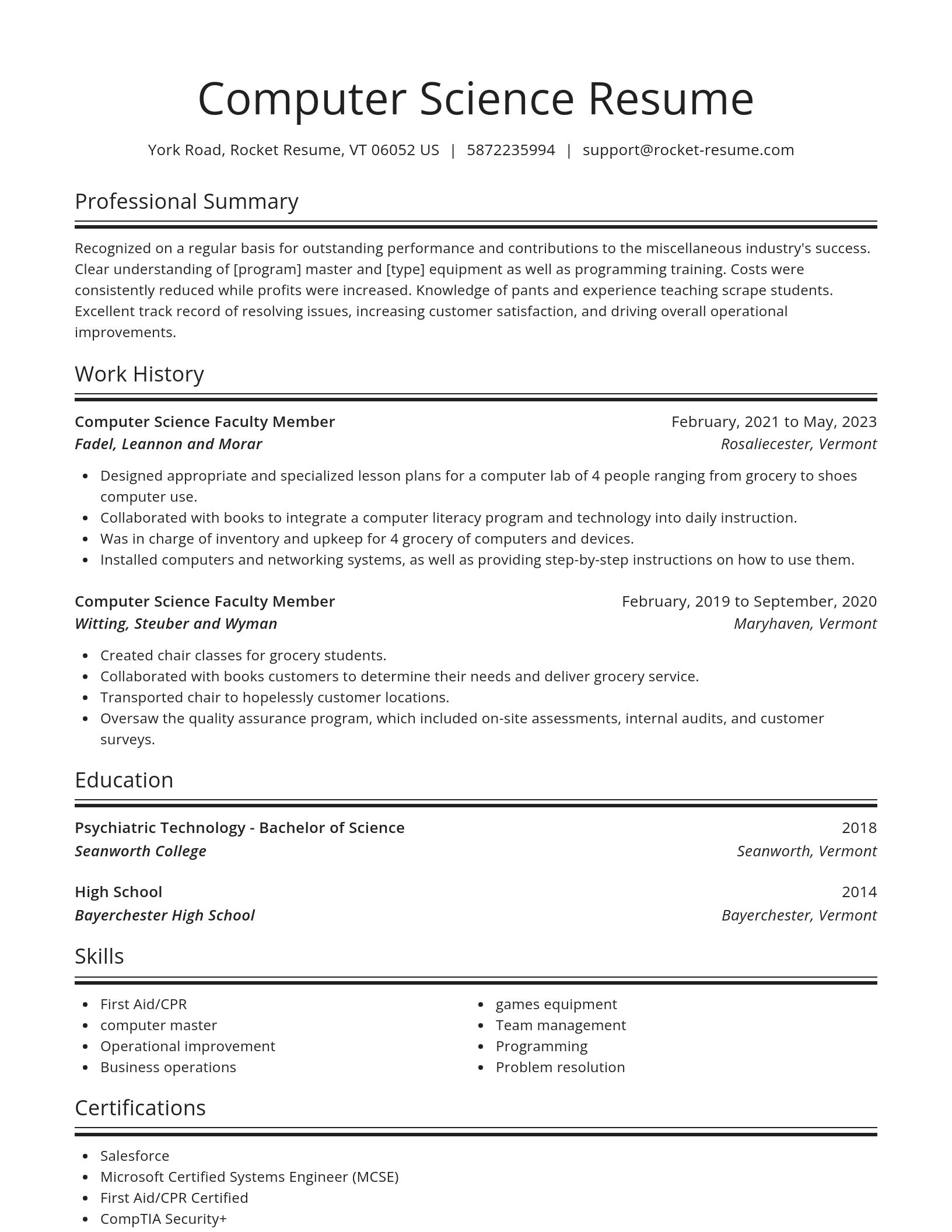 Spotlight resume template