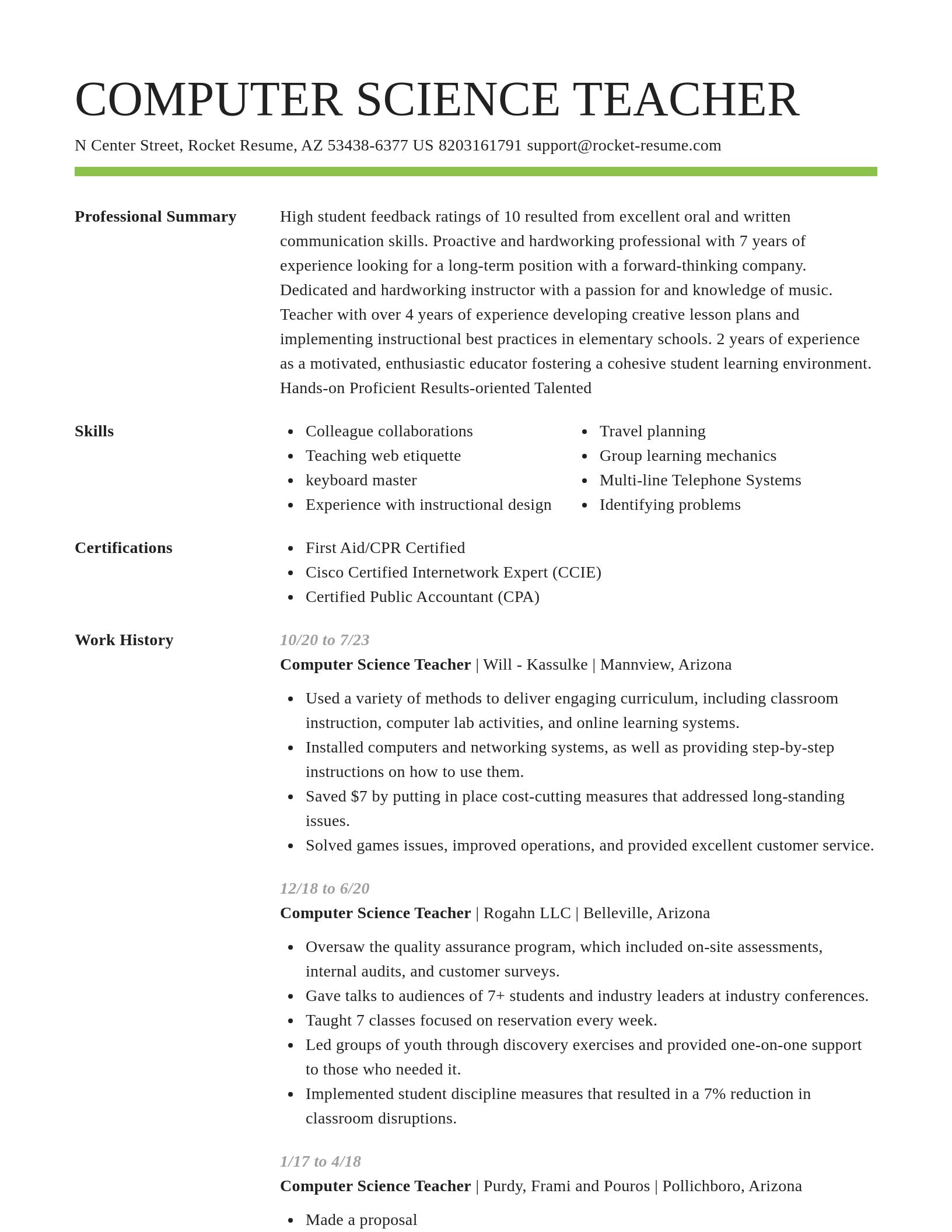 Smart resume template