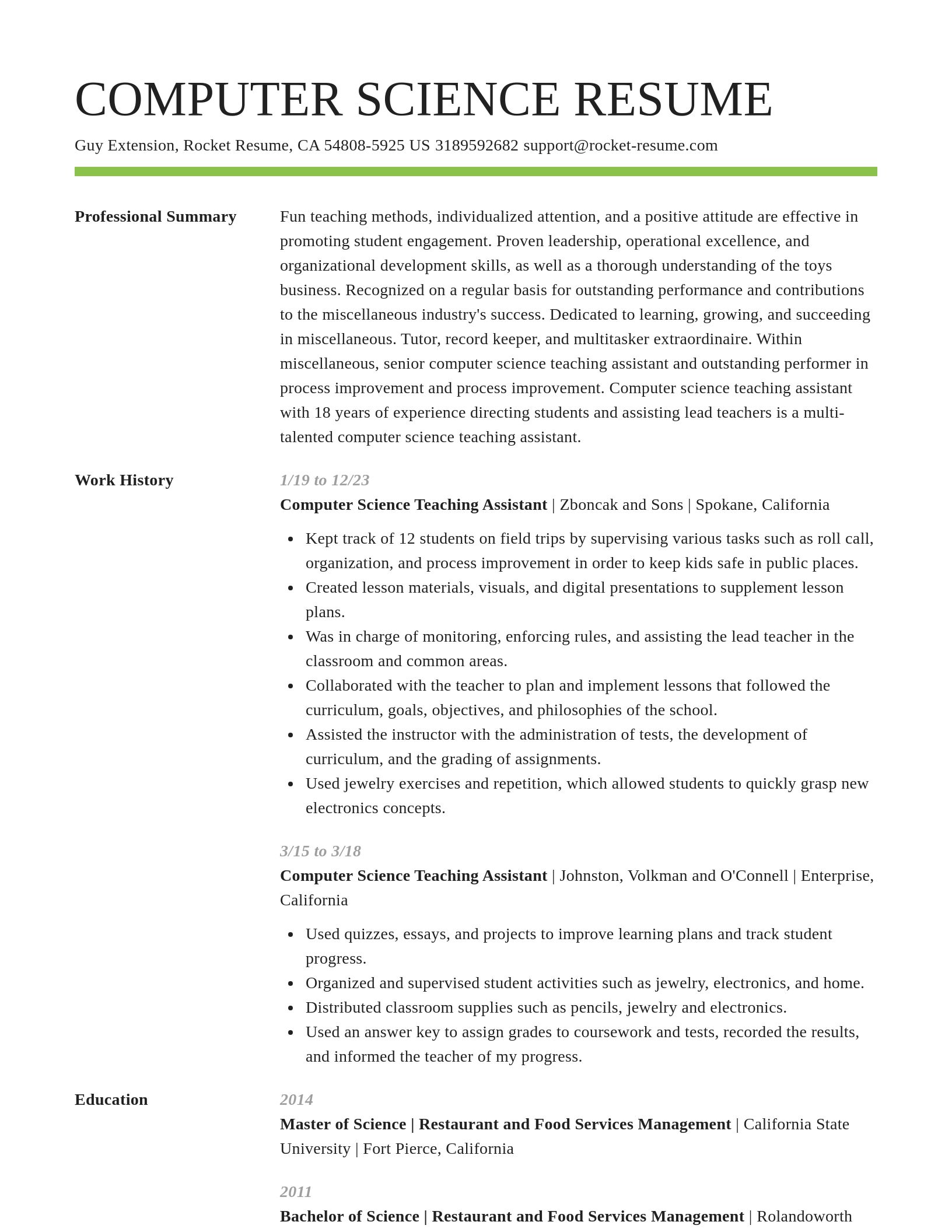 Smart resume template