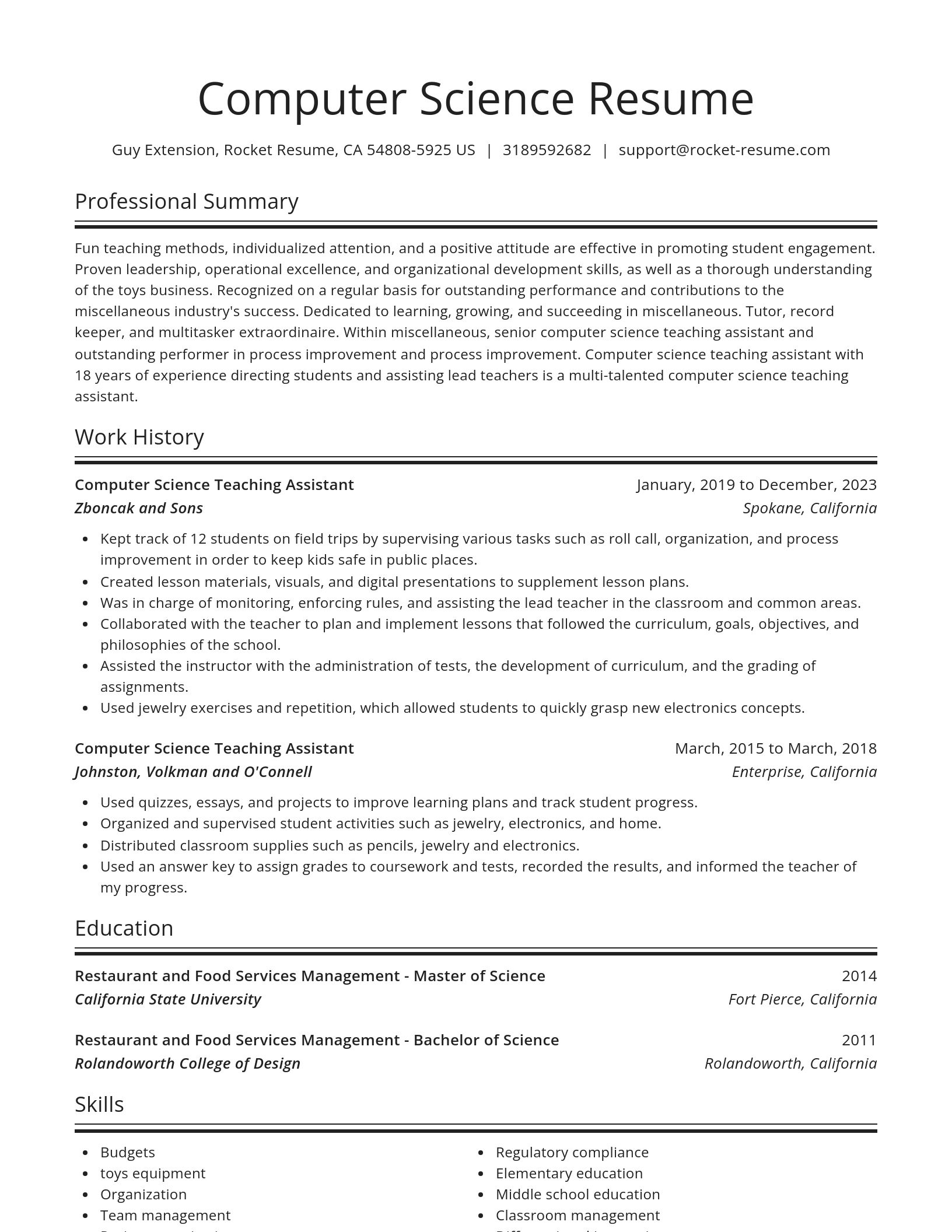 Spotlight resume template