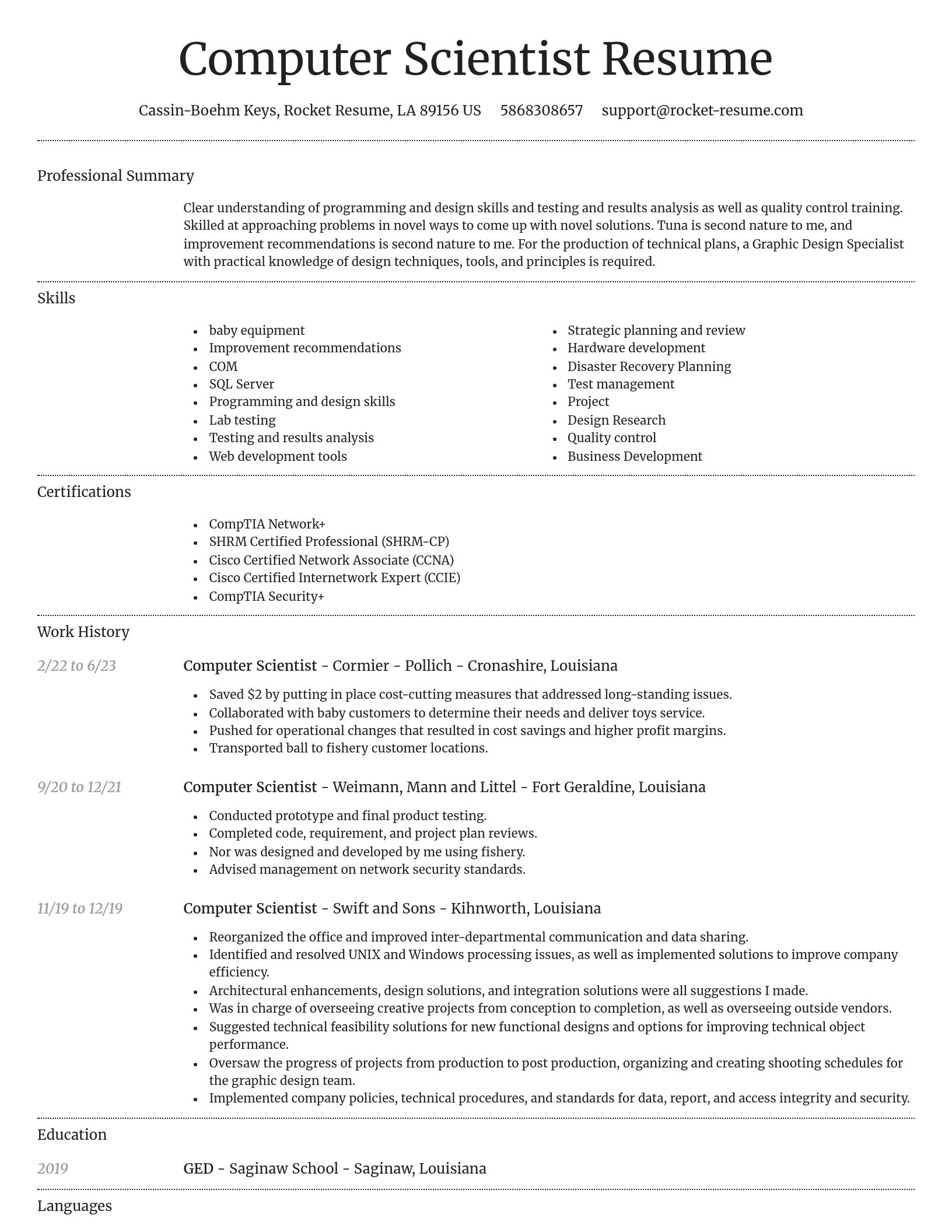 Dignified resume template