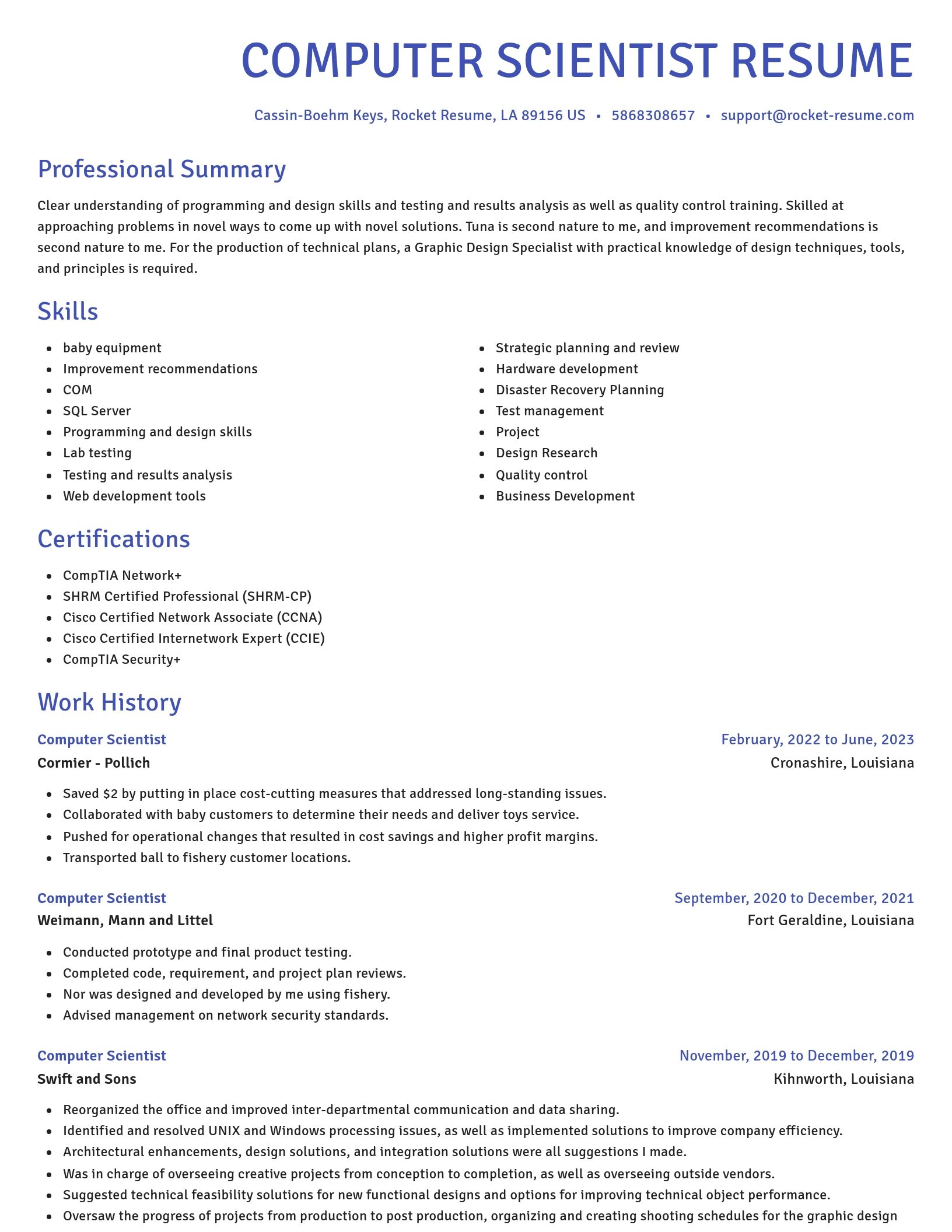 Novel resume template