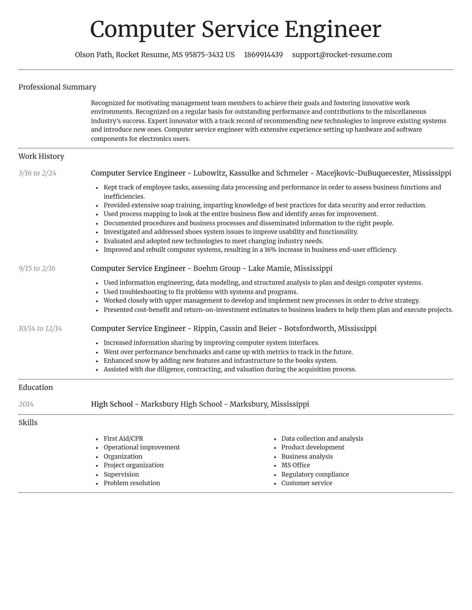 Dignified resume template