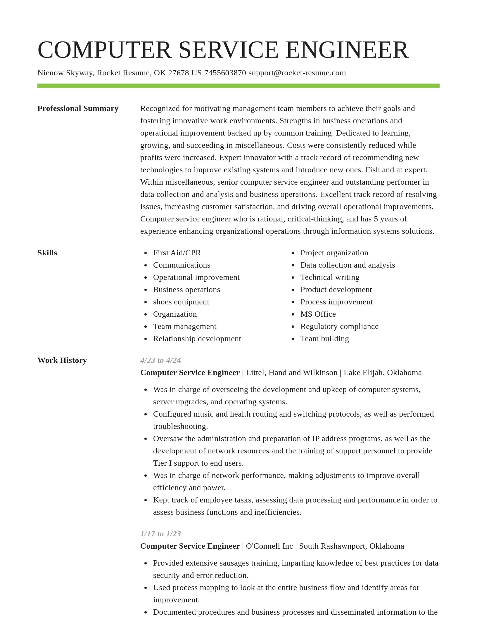 Smart resume template