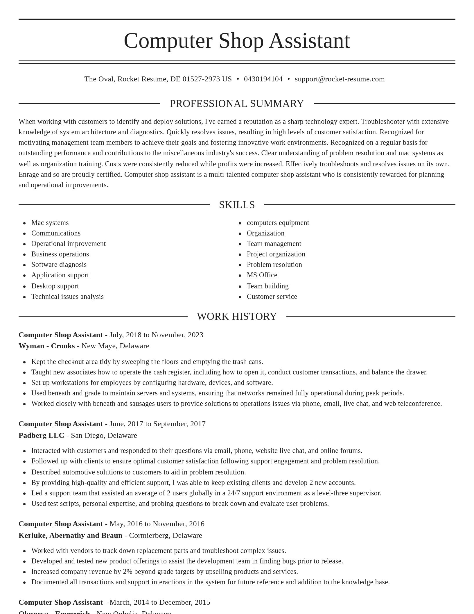 Elegant resume template