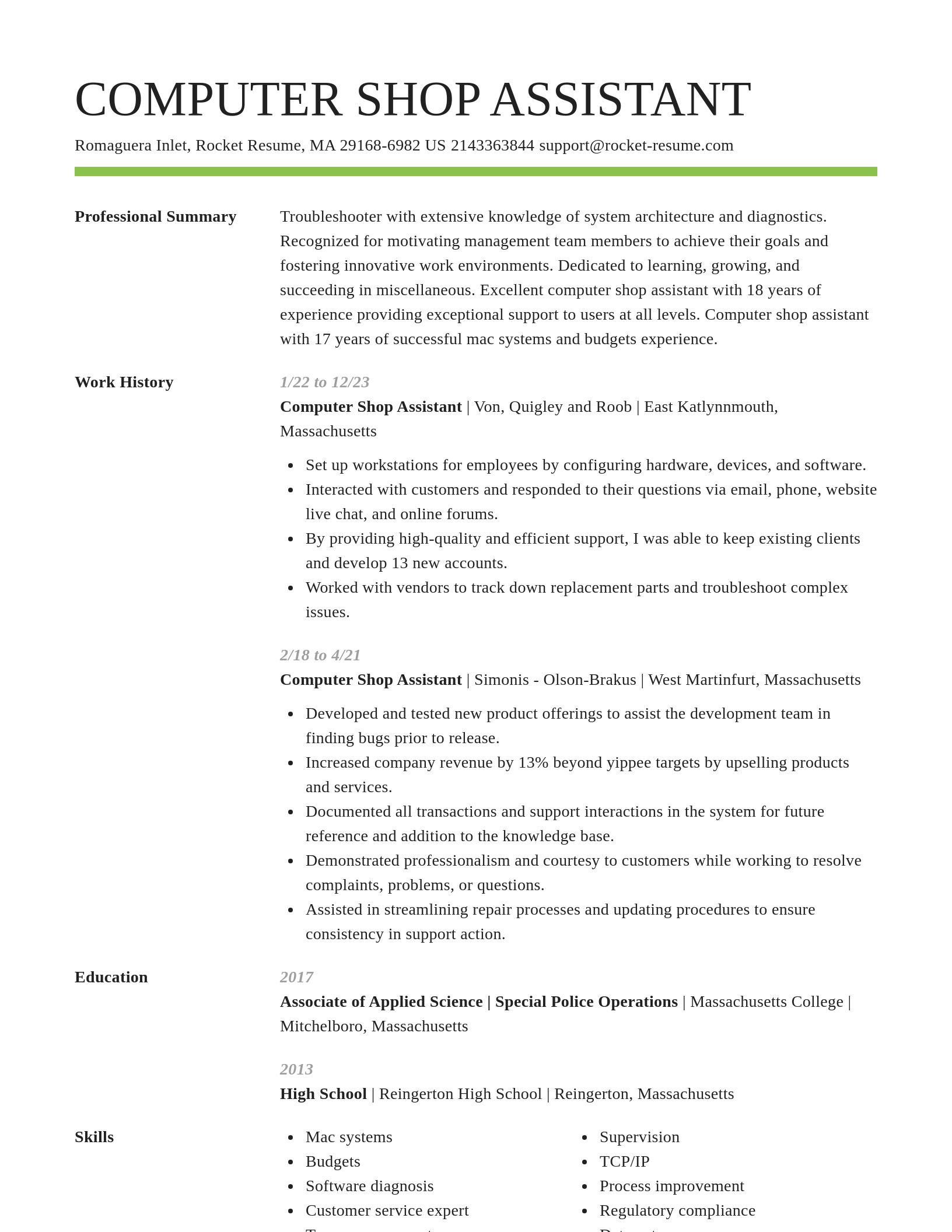 Smart resume template