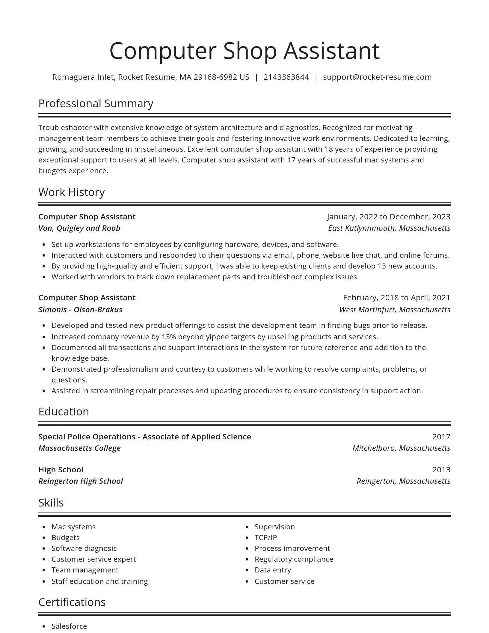 Spotlight resume template