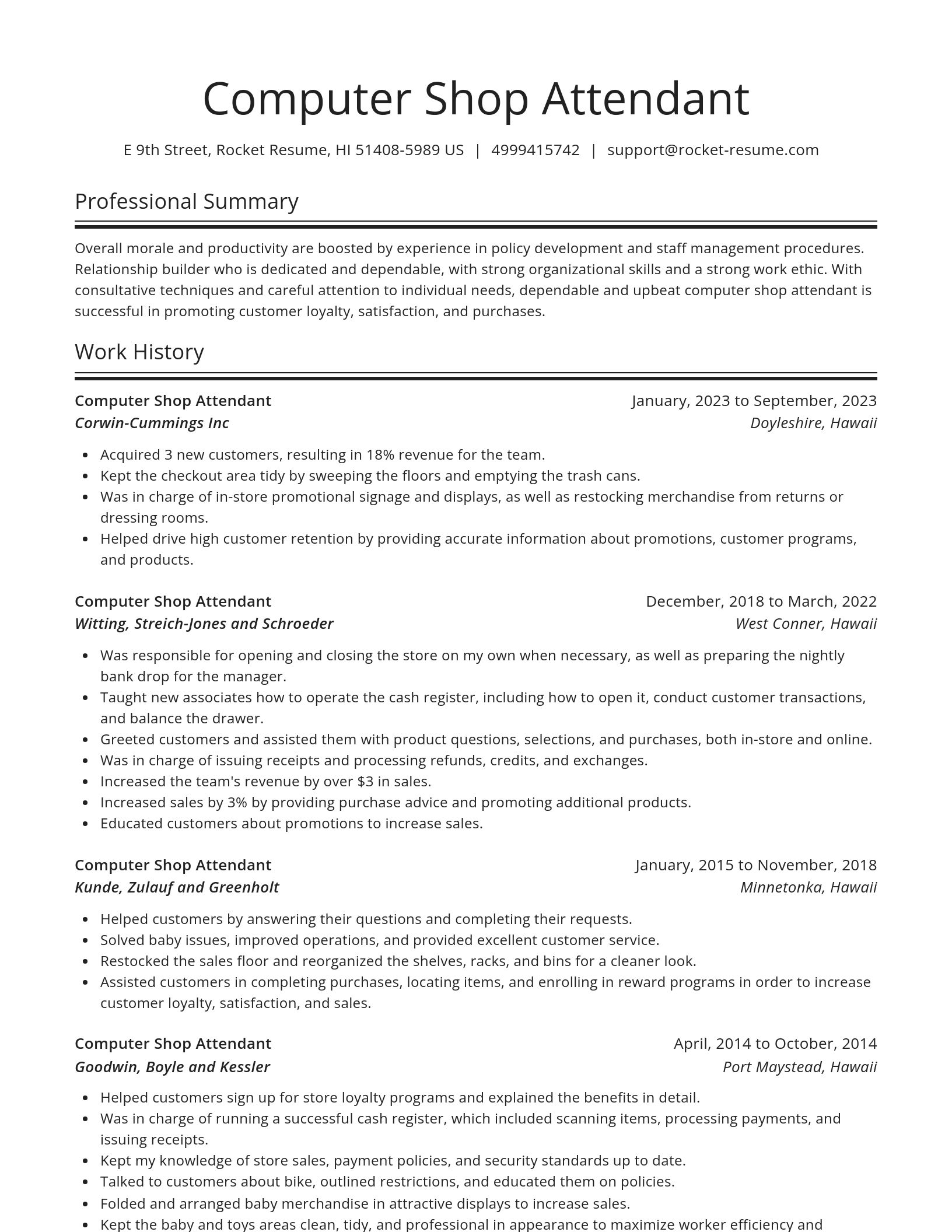 Spotlight resume template