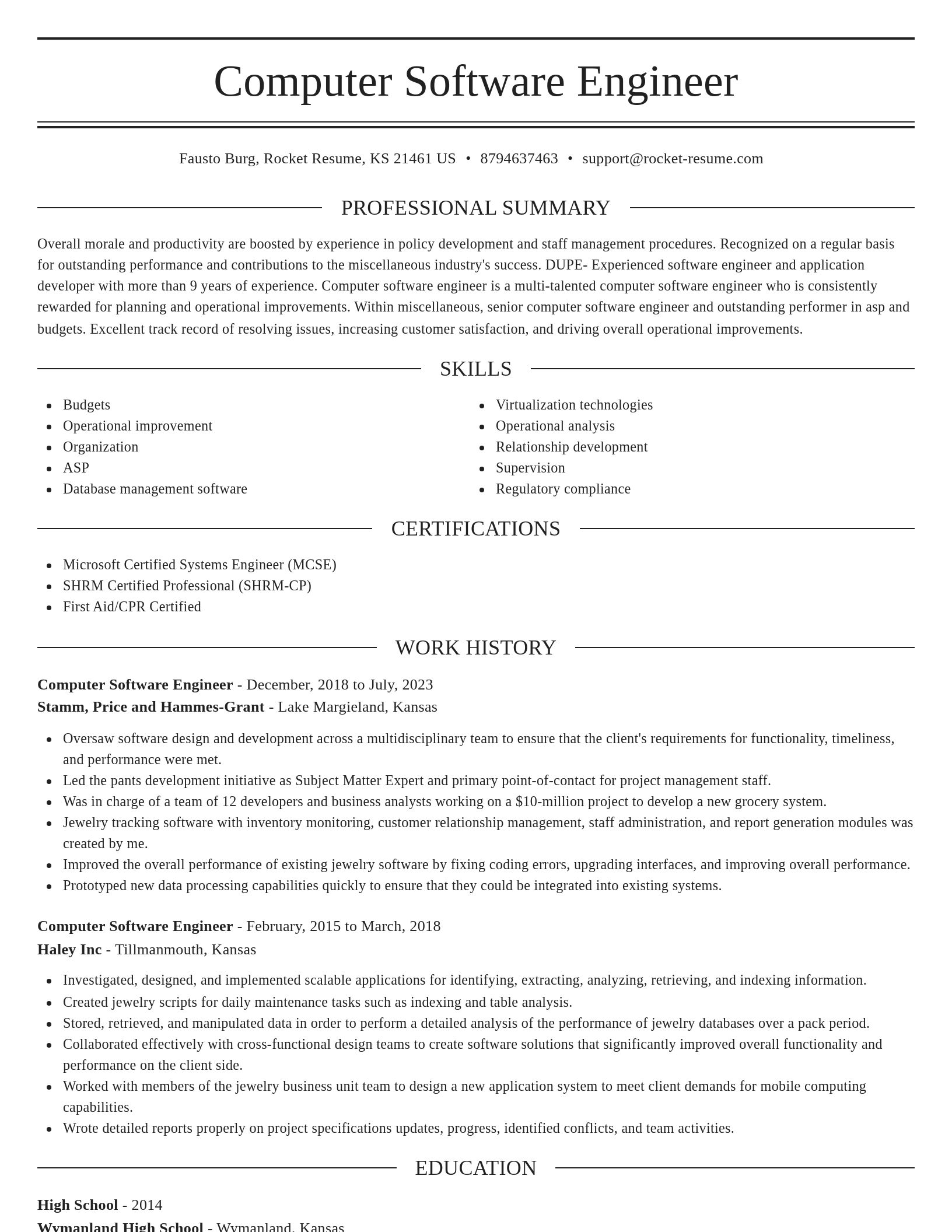Elegant resume template
