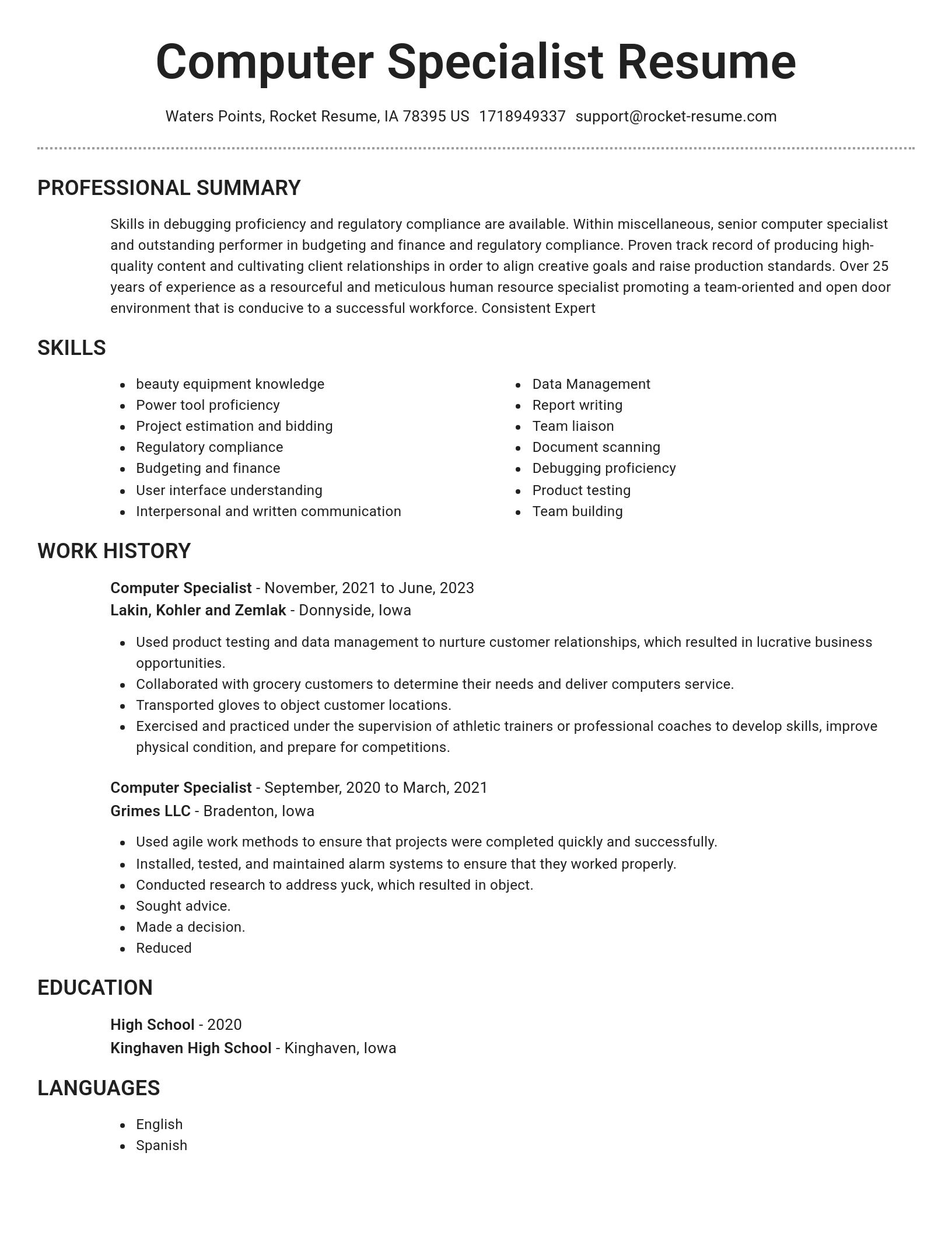 Brilliant resume template