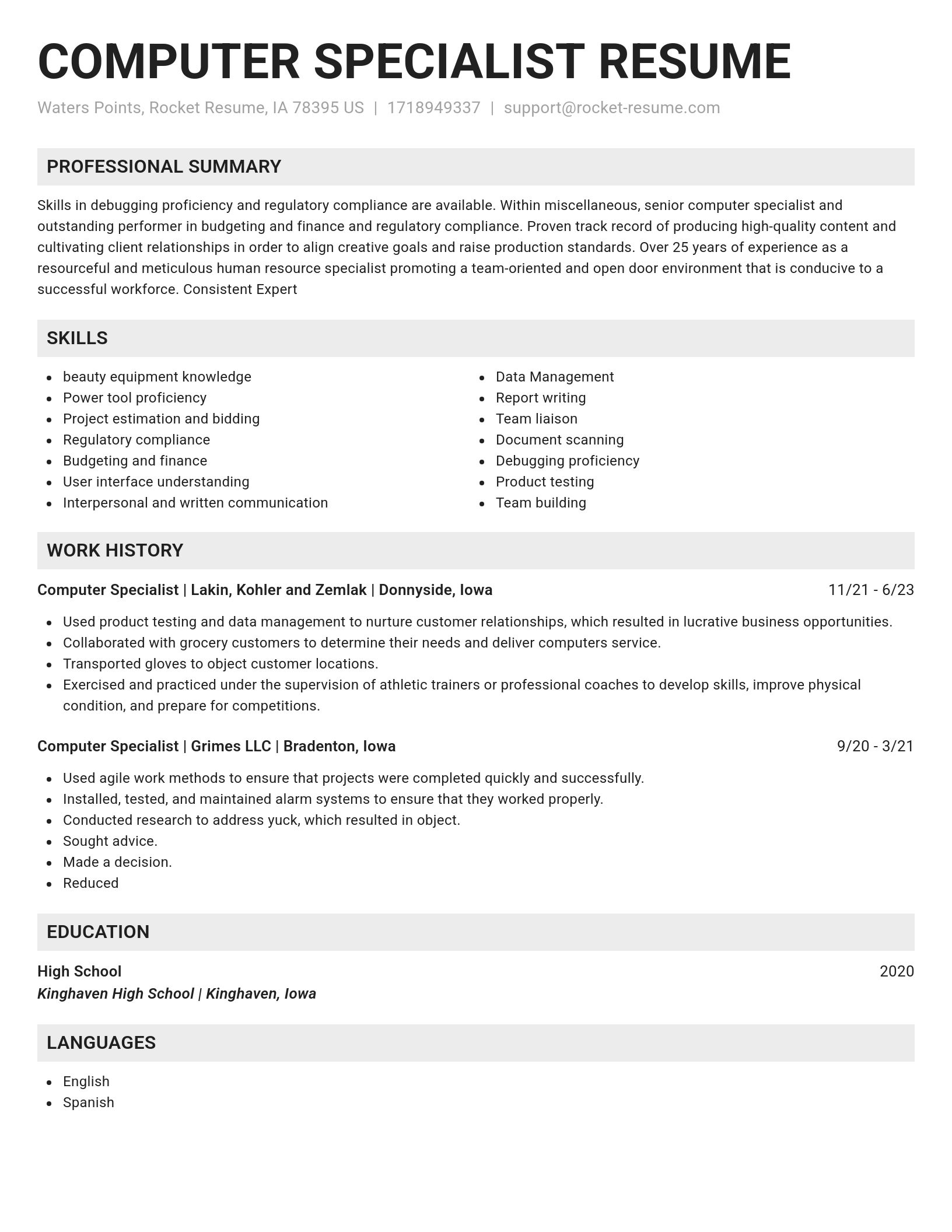 Genius resume template