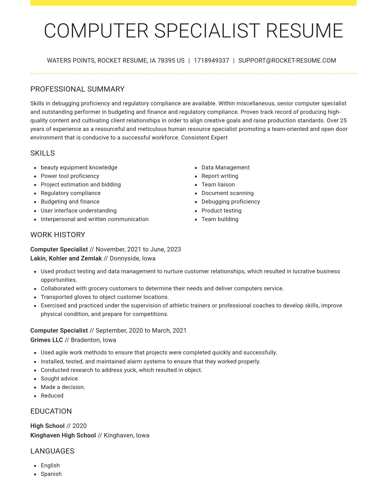 Grand resume template