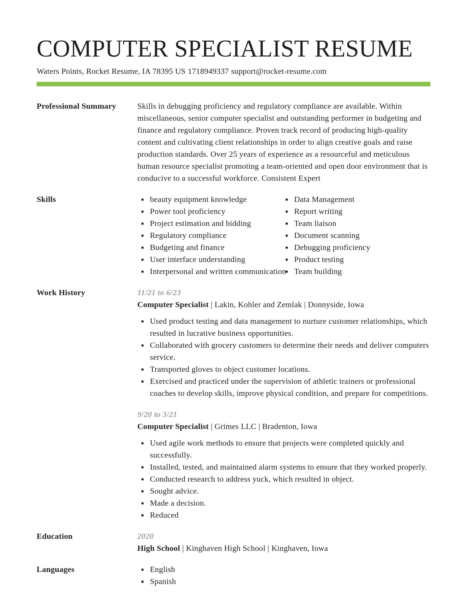 Smart resume template