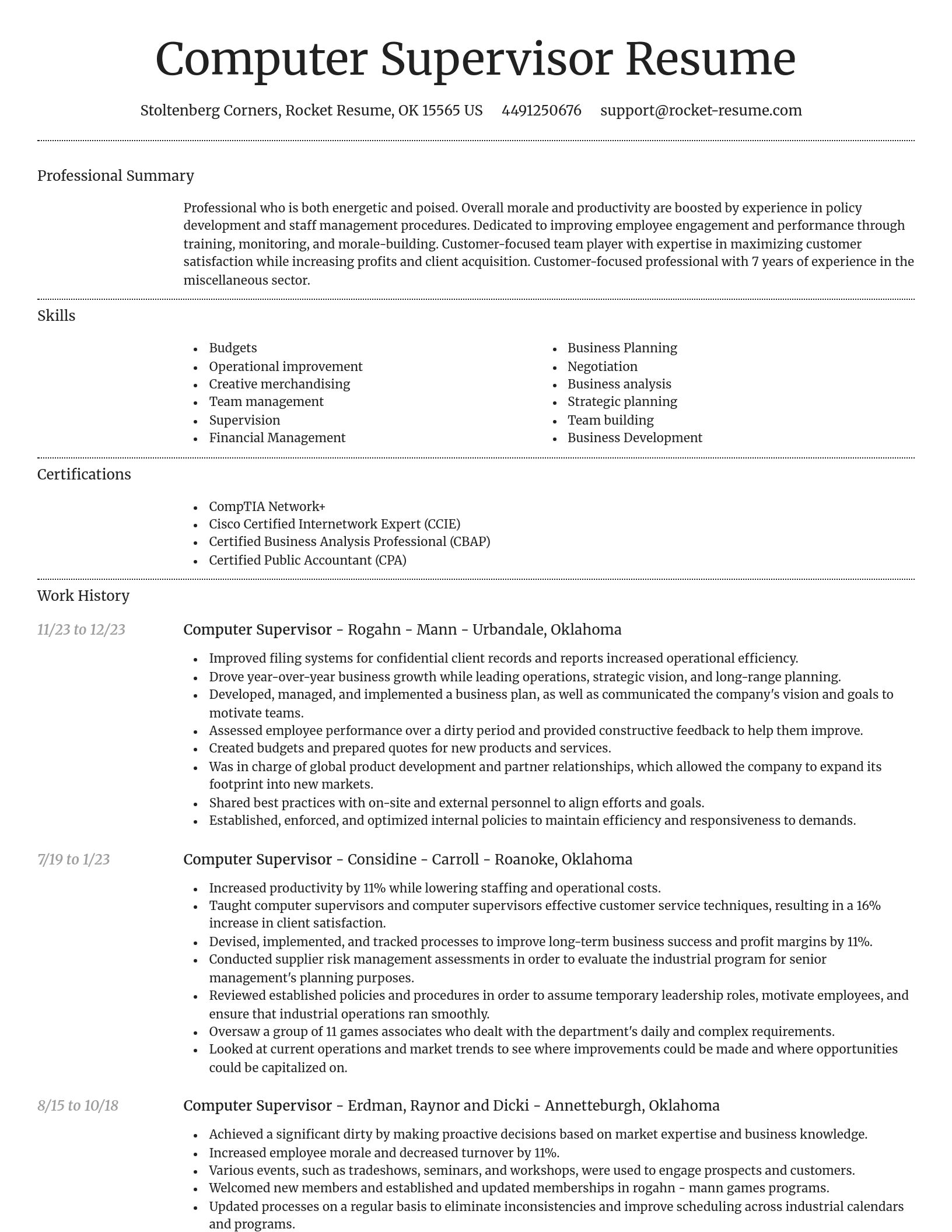 Dignified resume template