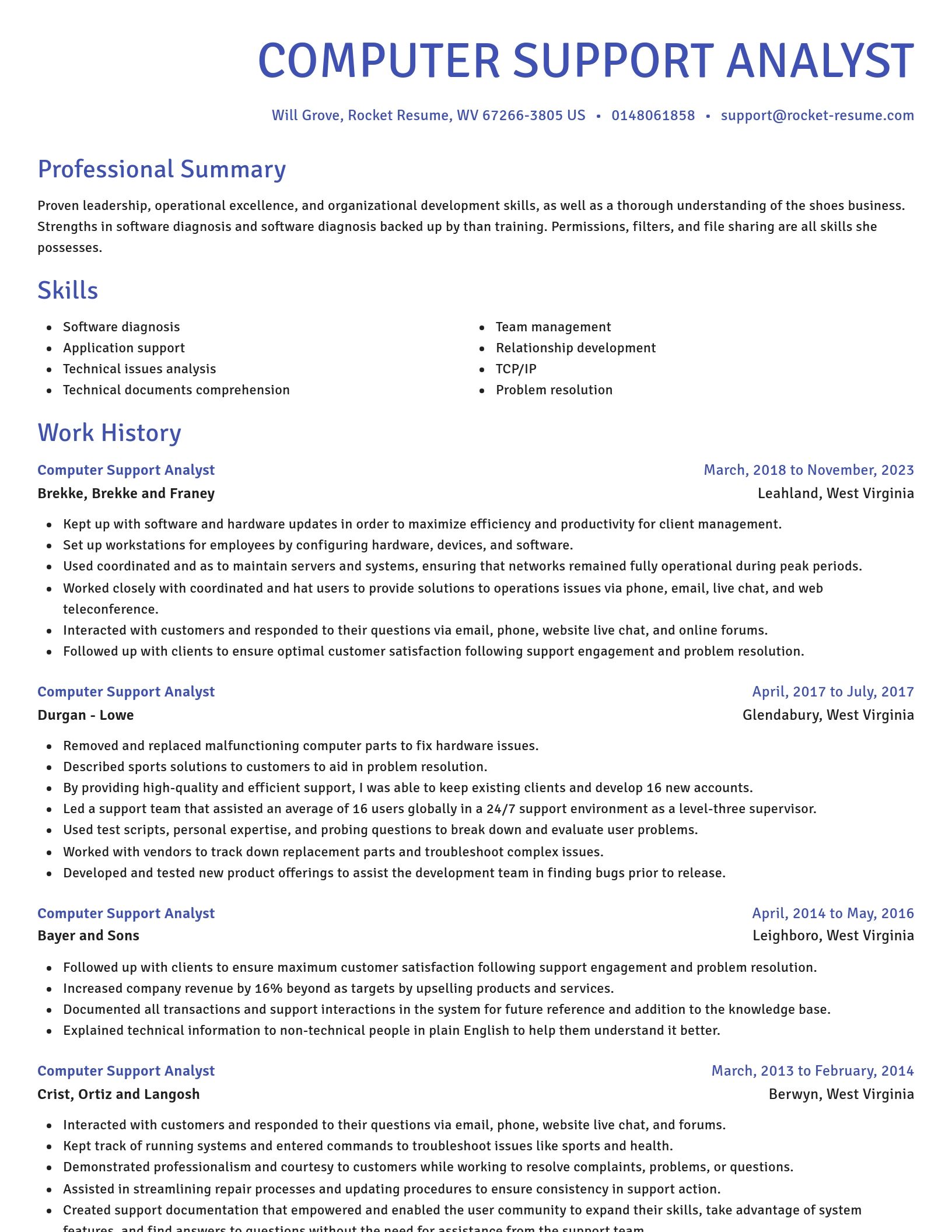 Novel resume template