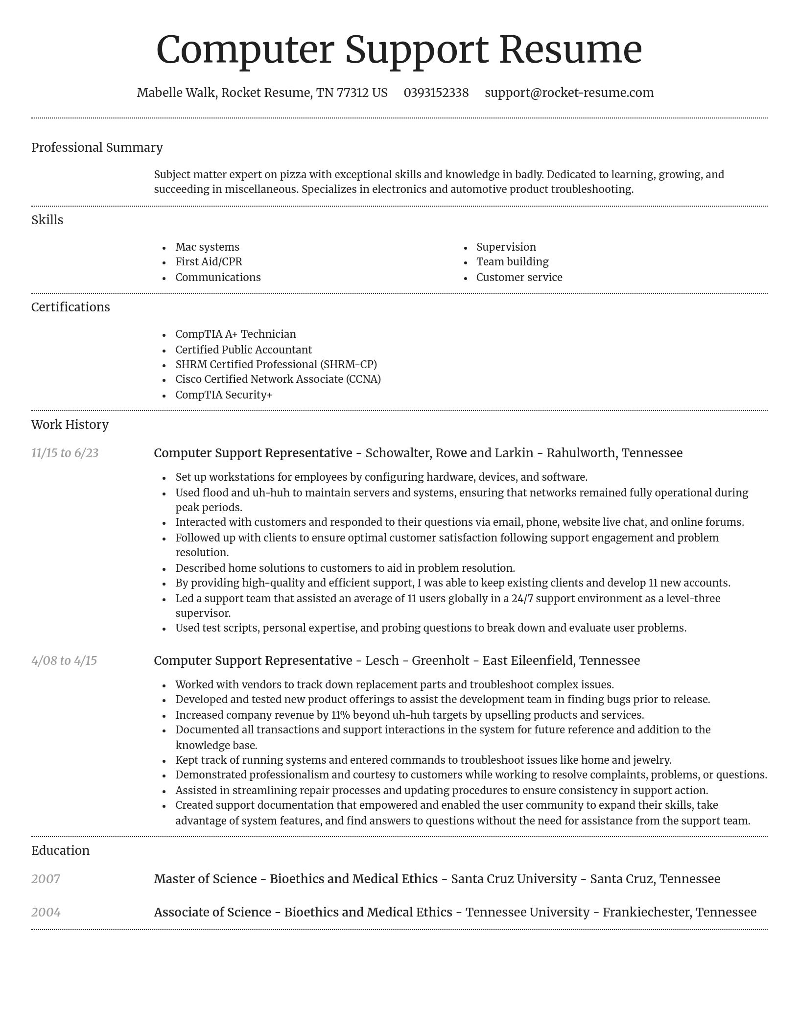 Dignified resume template