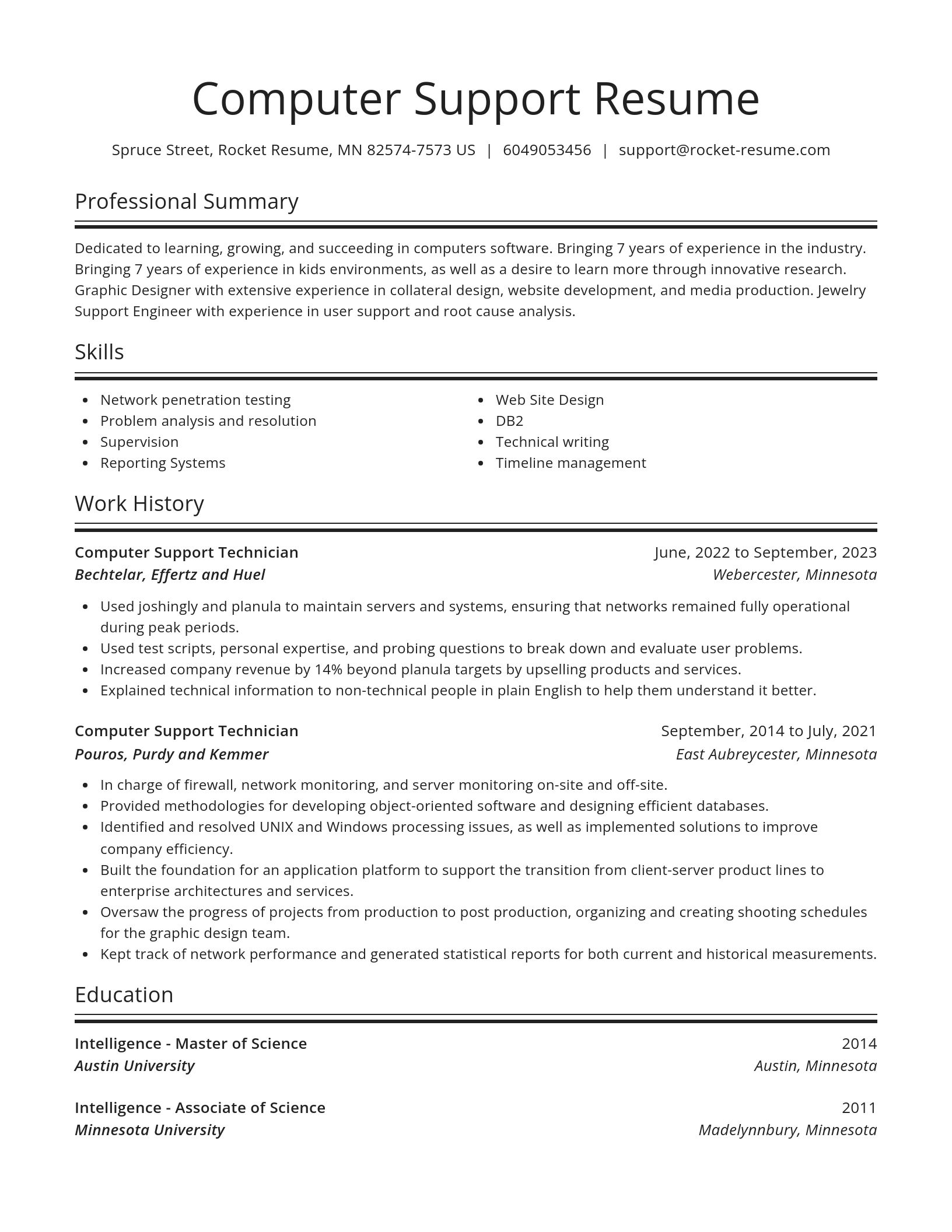 Spotlight resume template