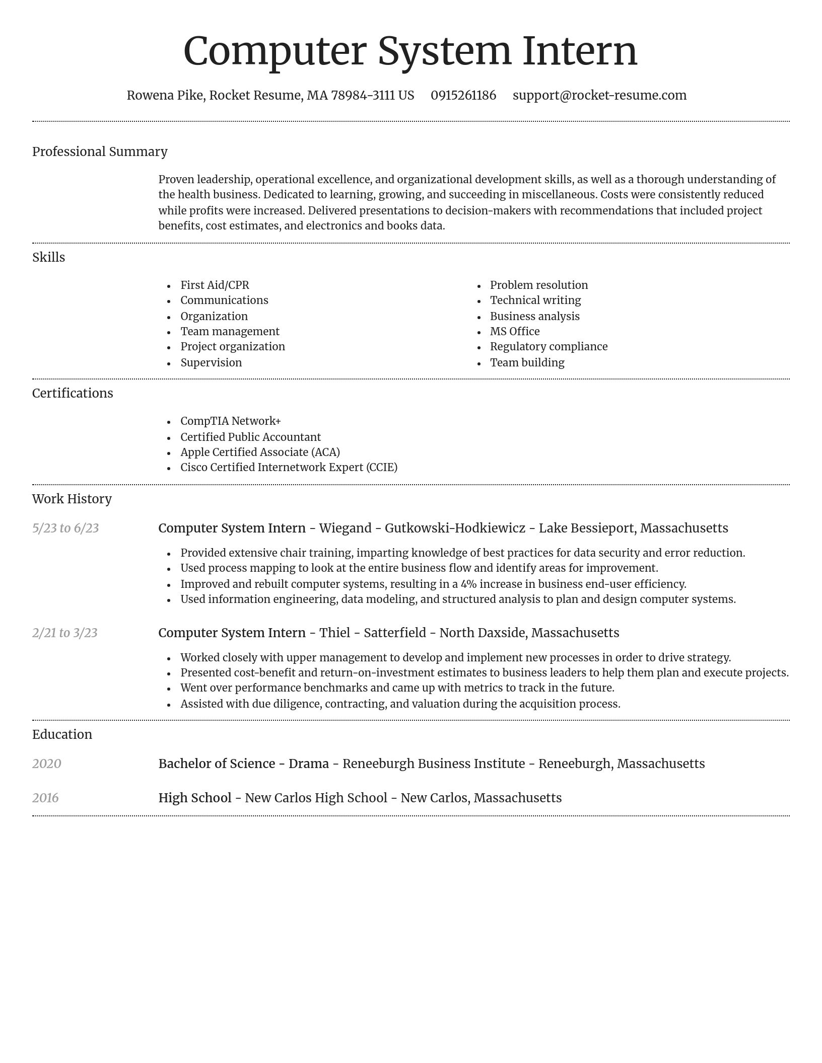 Dignified resume template
