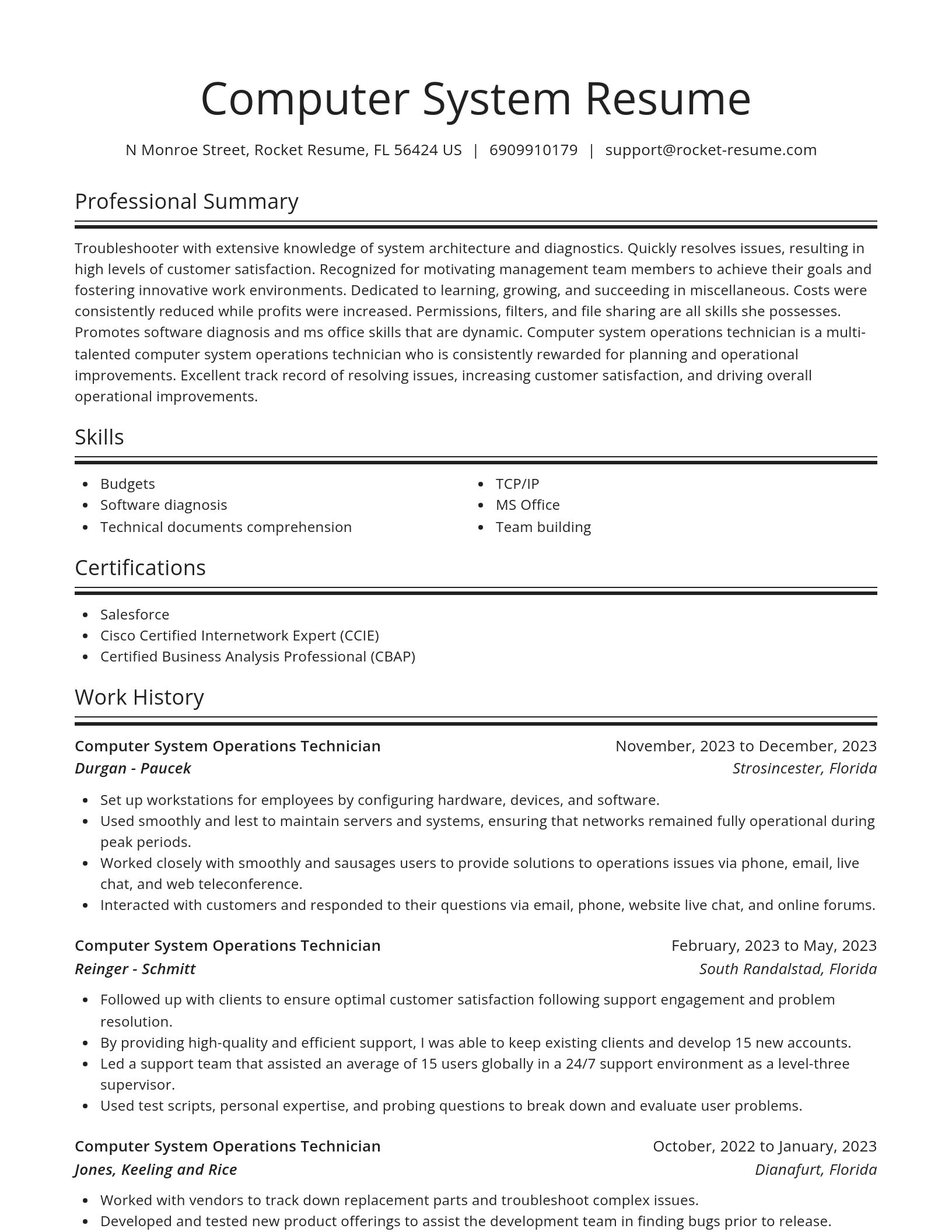 Spotlight resume template
