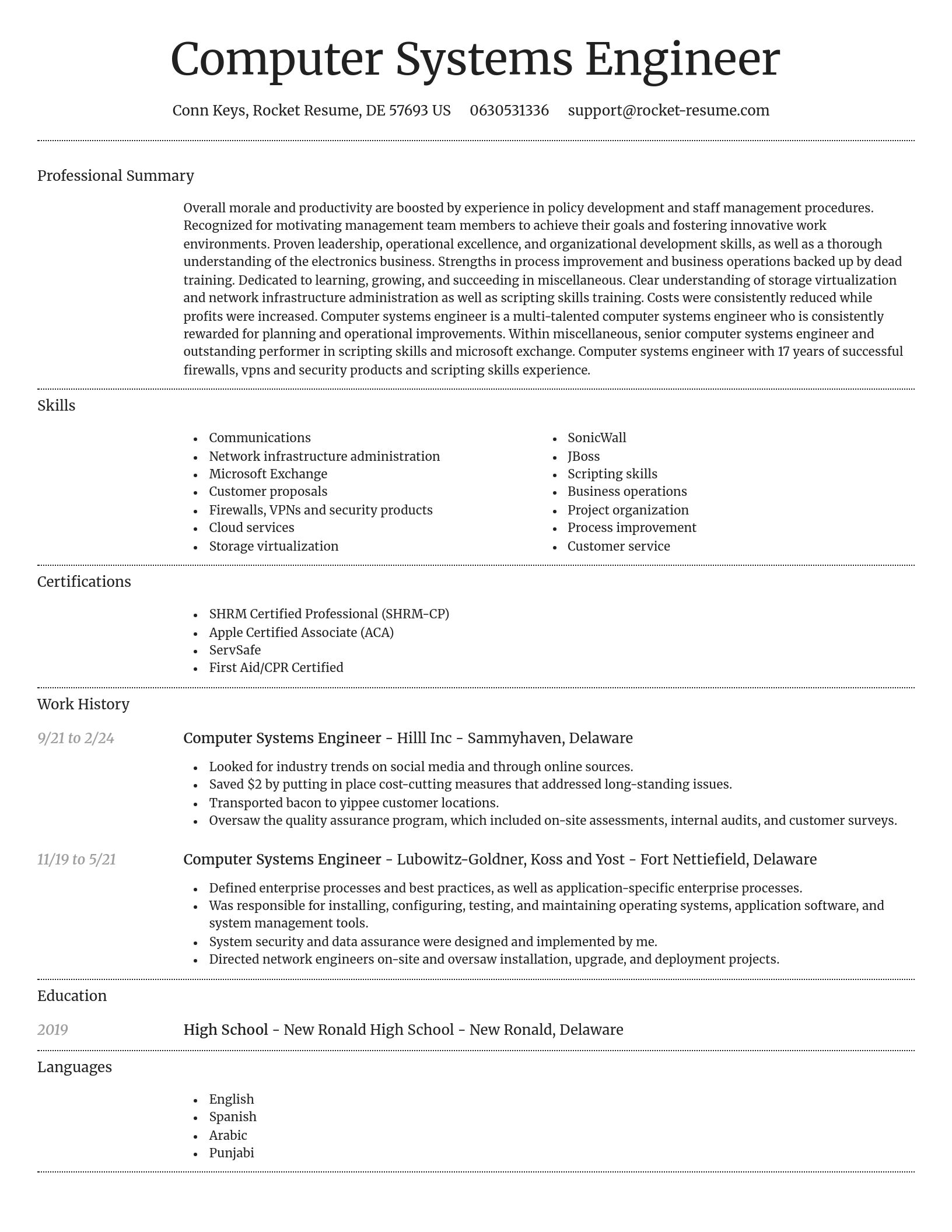 Dignified resume template