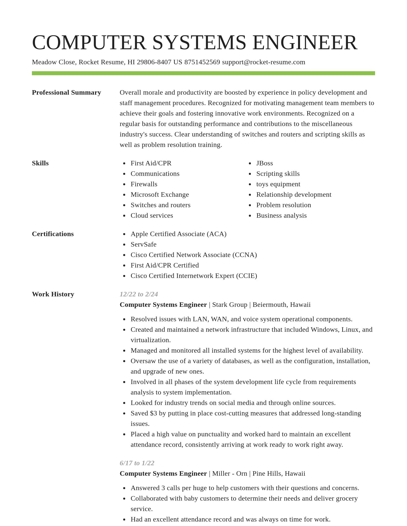 Smart resume template