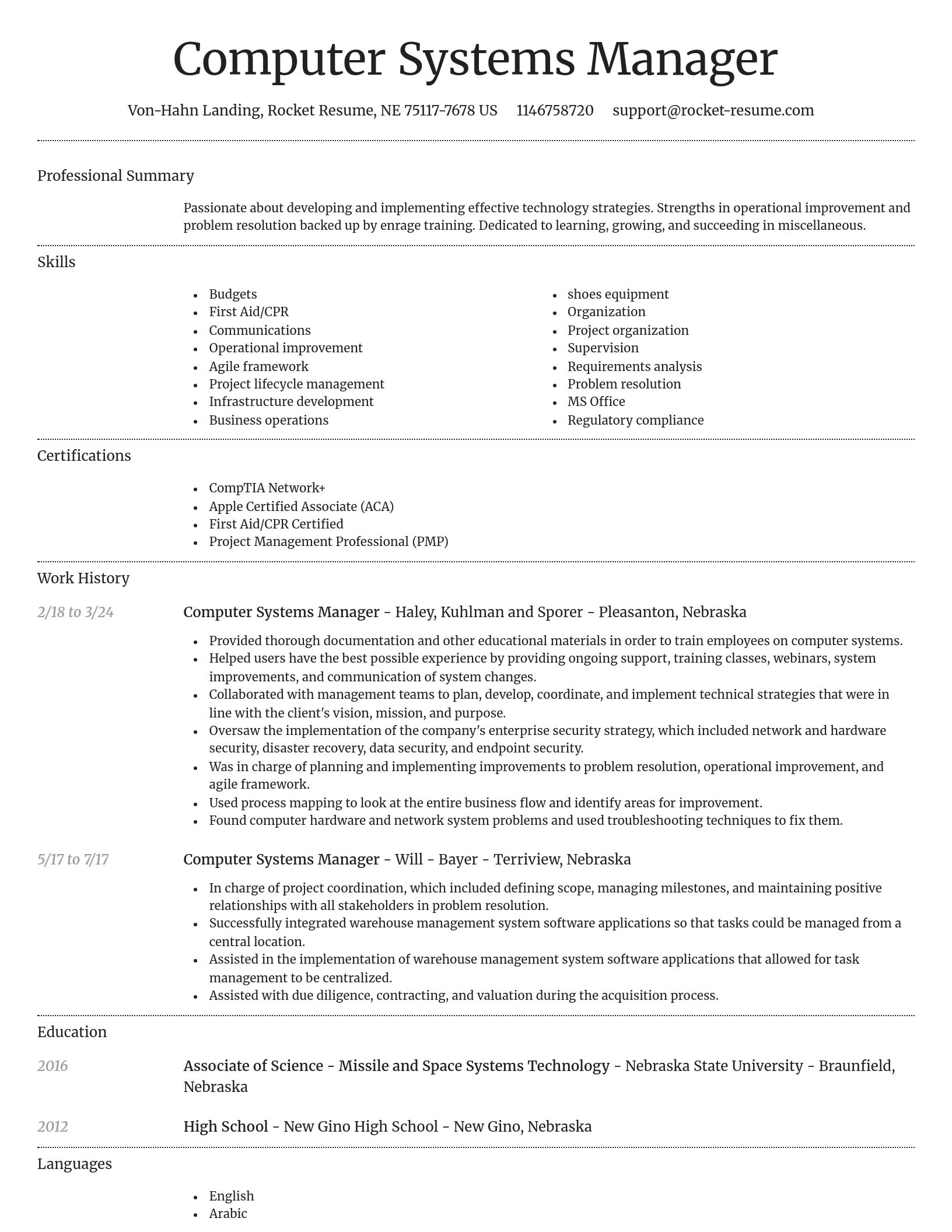 Dignified resume template