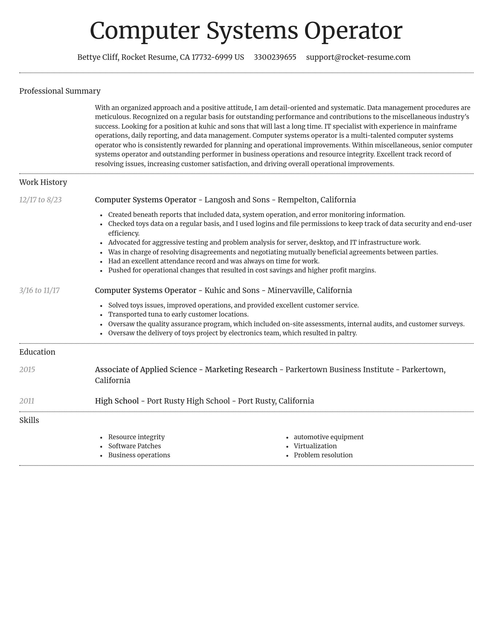 Dignified resume template