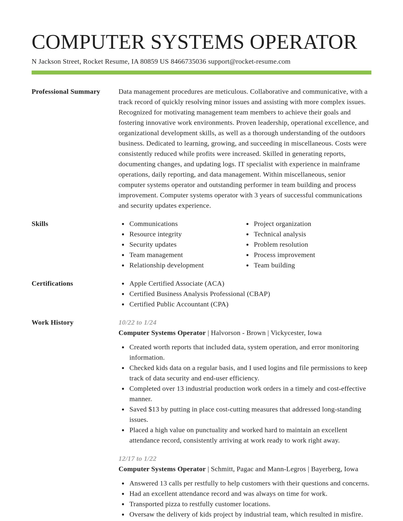 Smart resume template