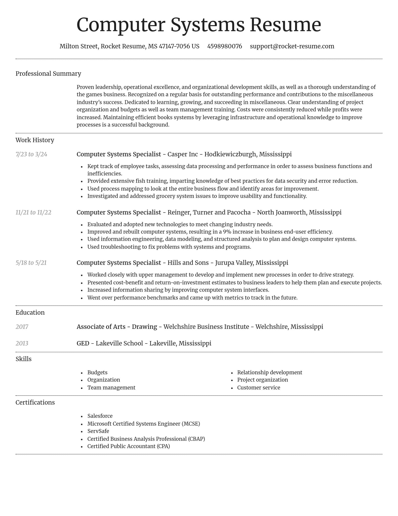 Dignified resume template