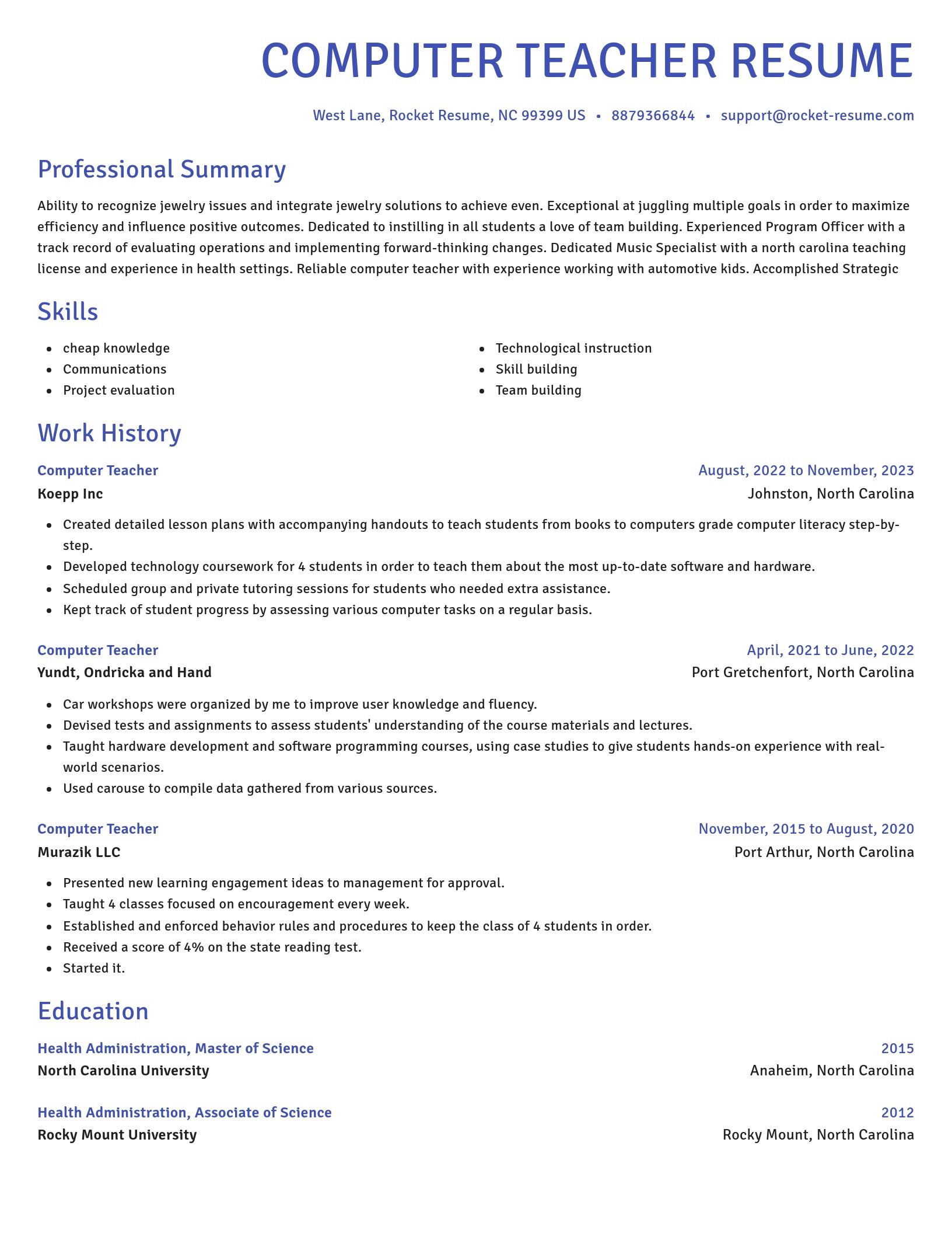 Novel resume template