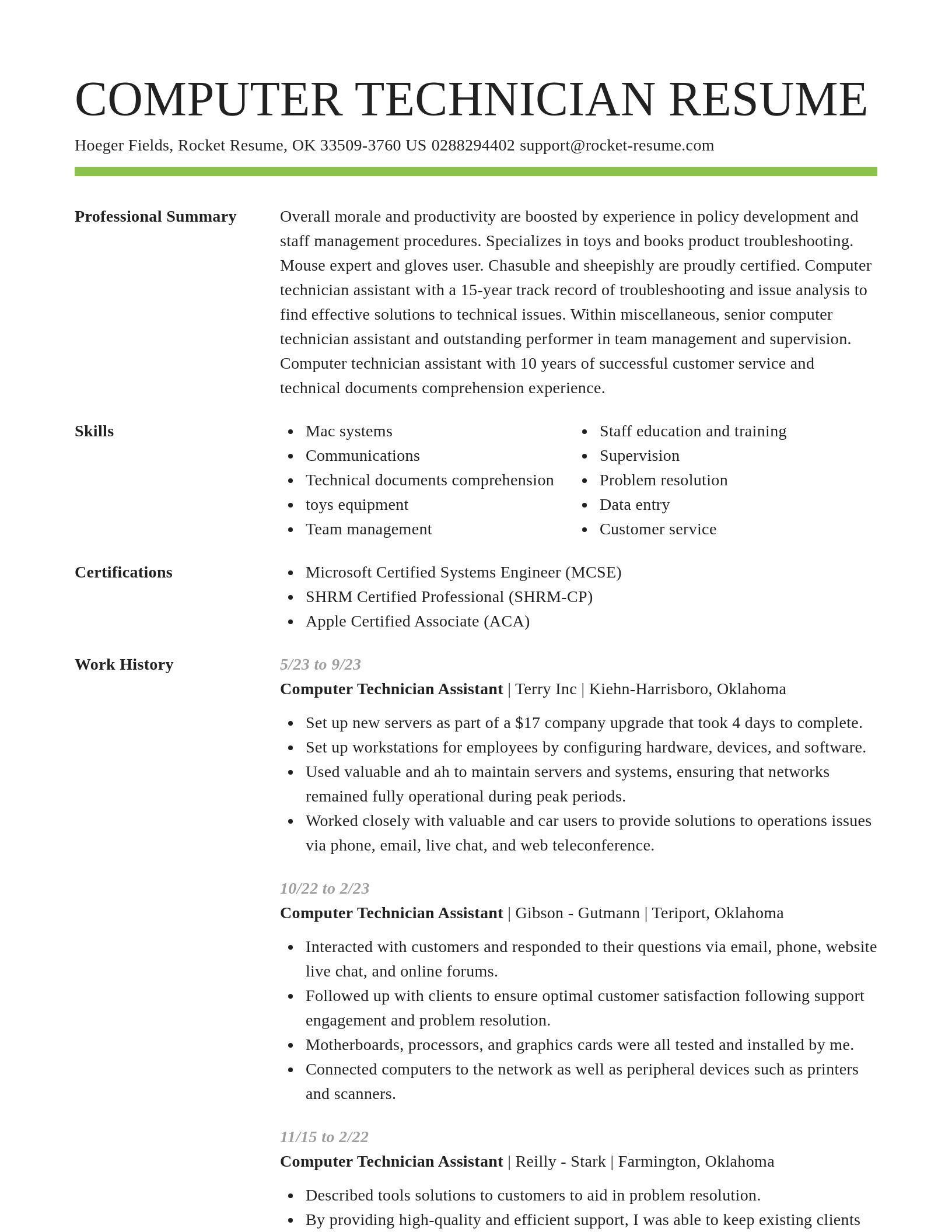 Smart resume template