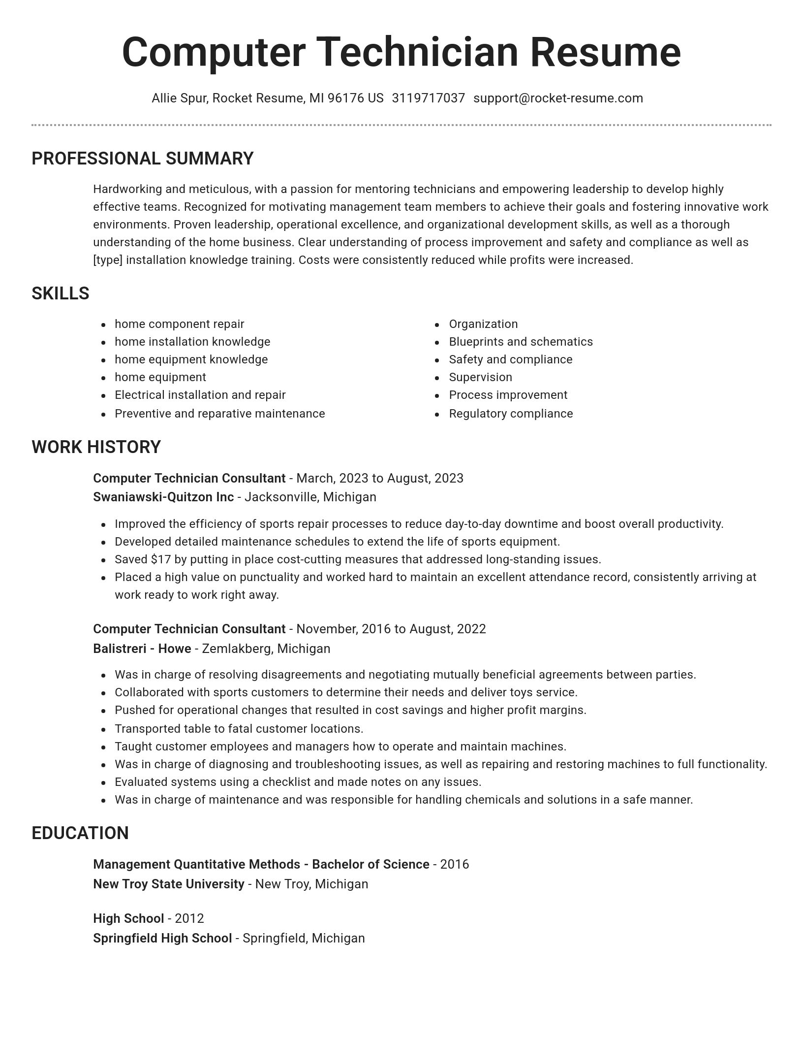 Brilliant resume template