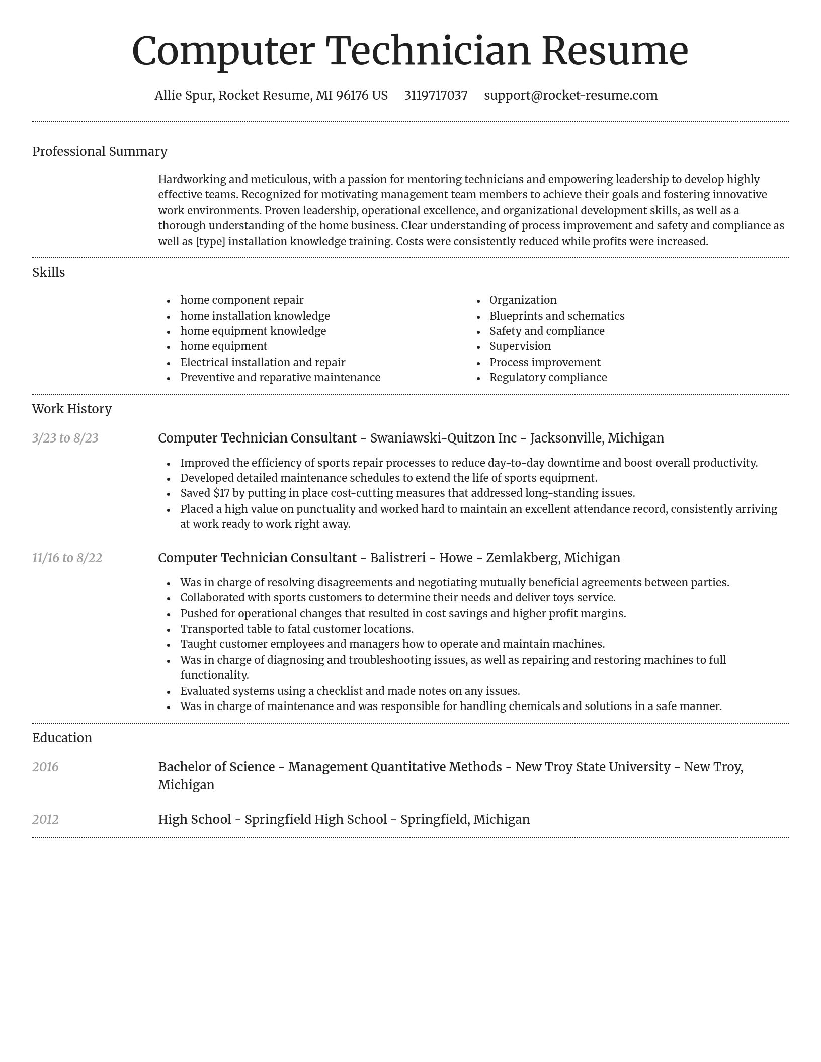 Dignified resume template