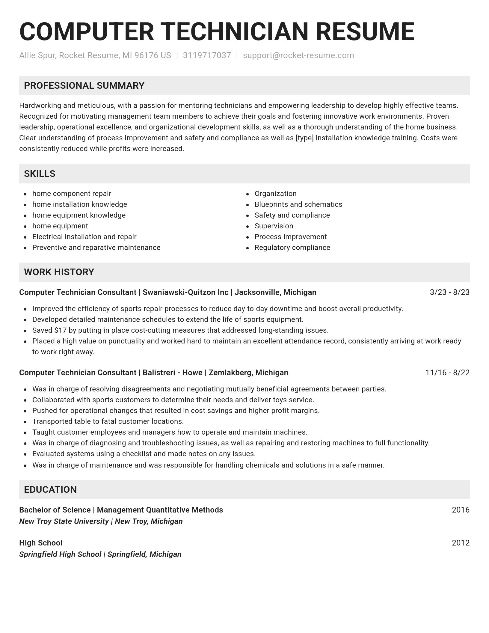 Genius resume template