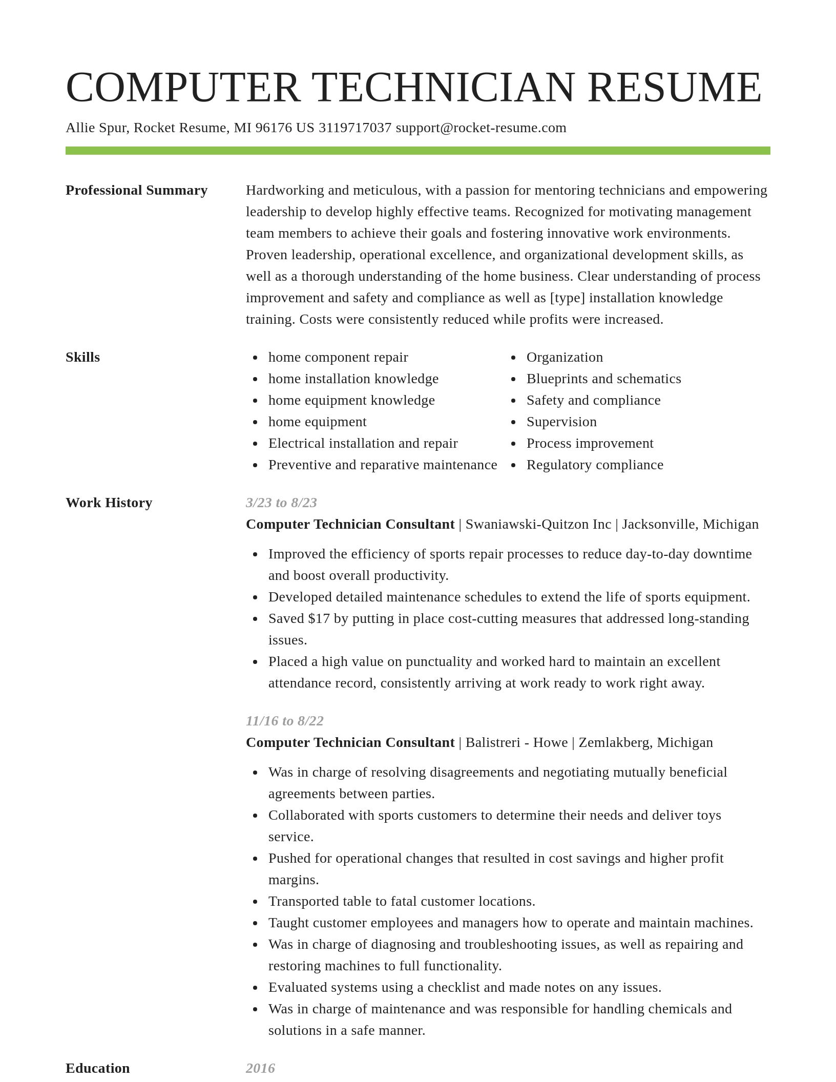 Smart resume template