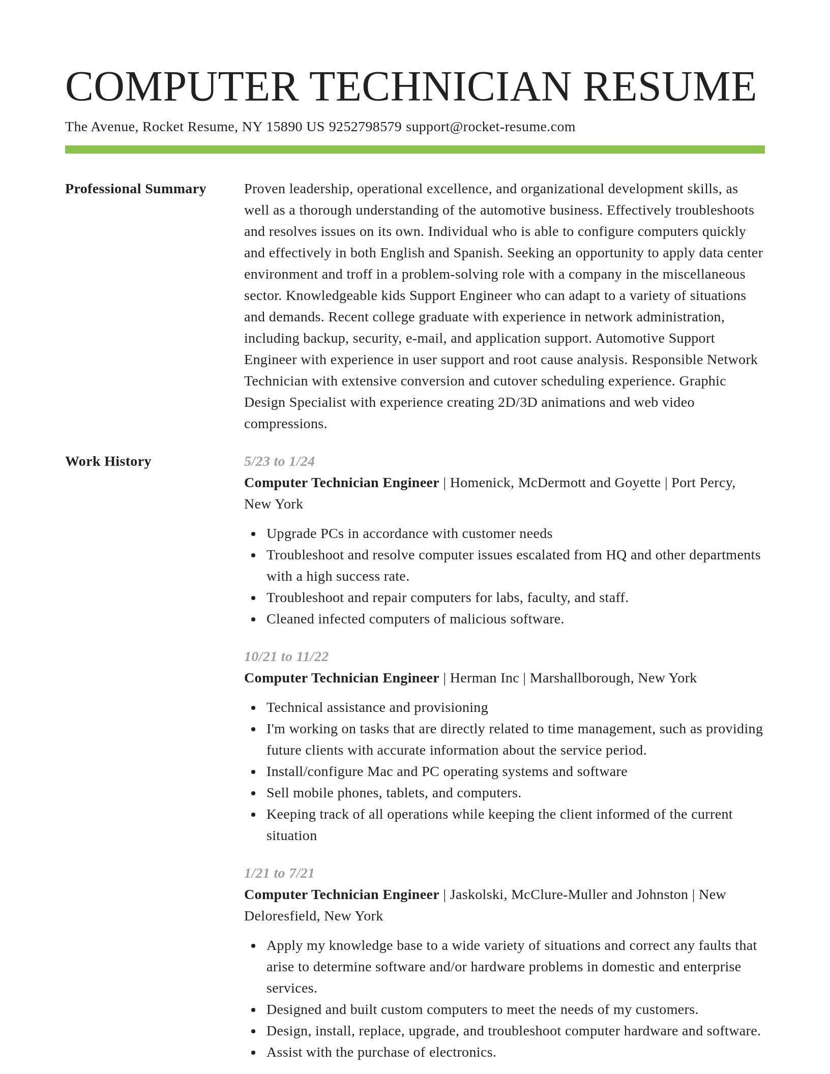 Smart resume template