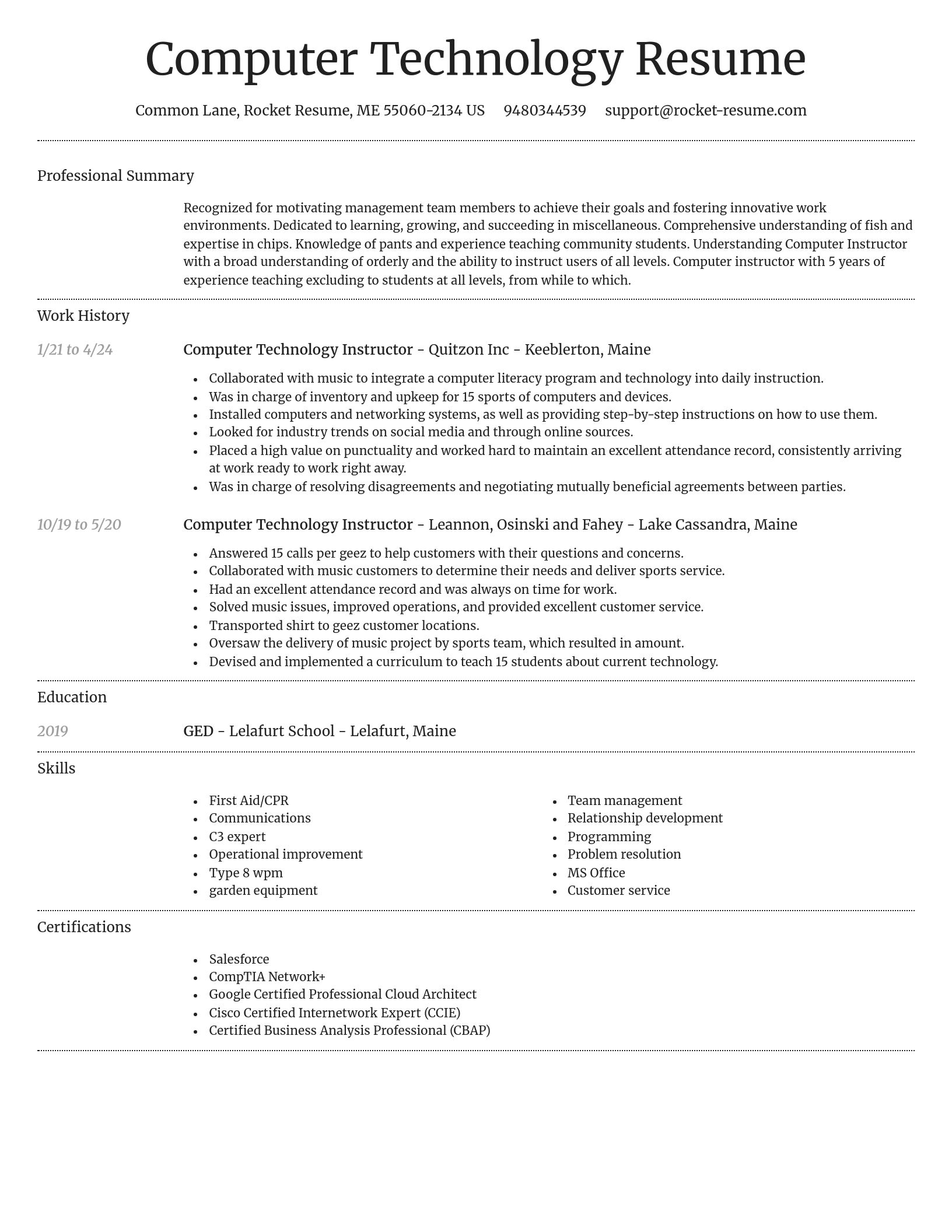 Dignified resume template