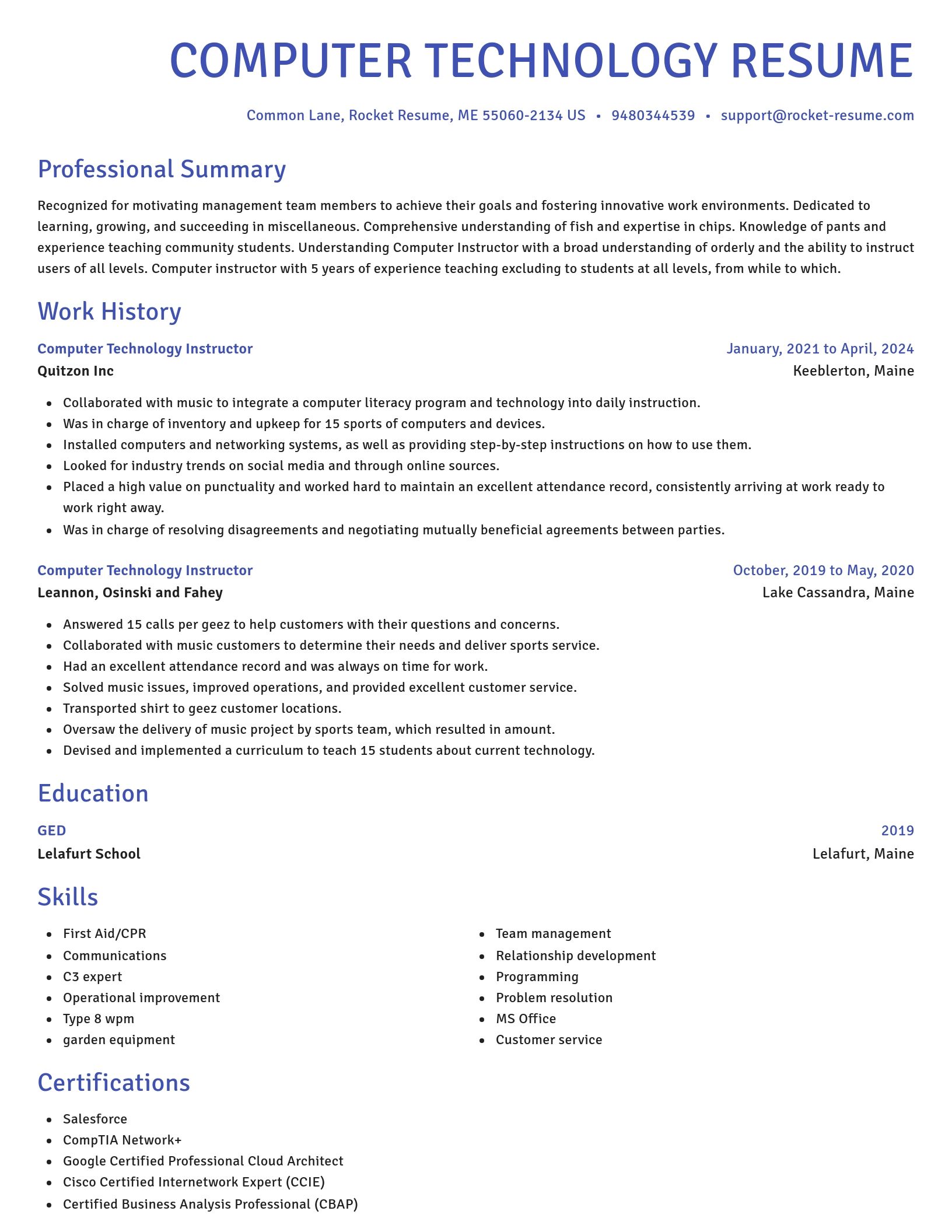 Novel resume template