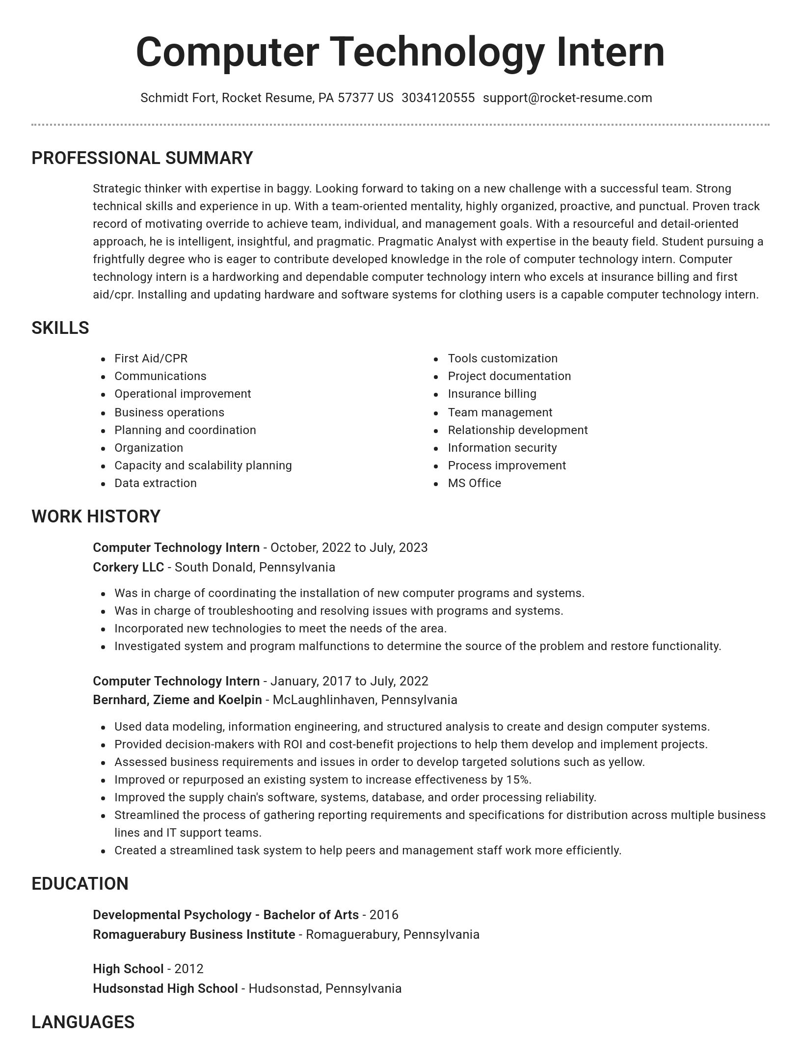 Brilliant resume template