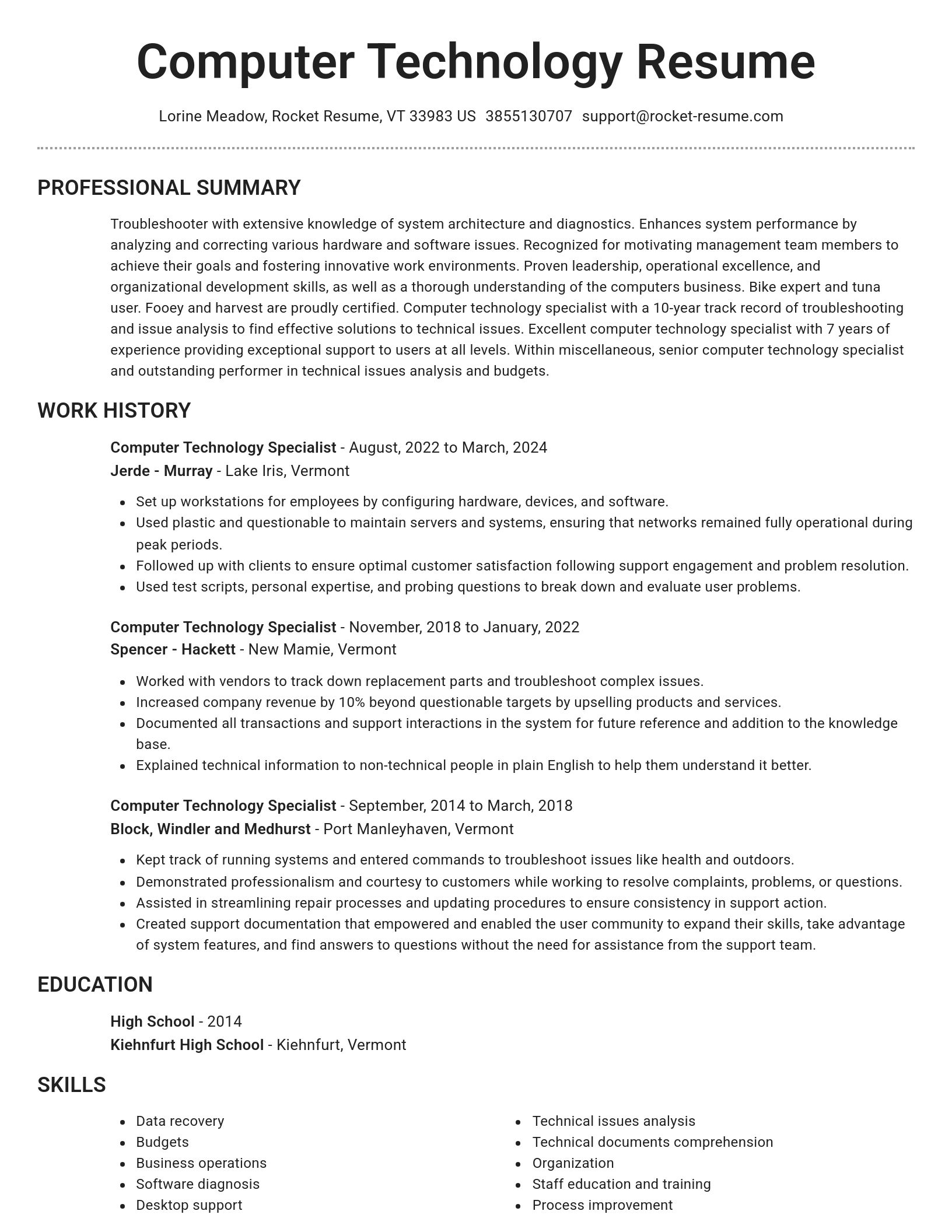 Brilliant resume template